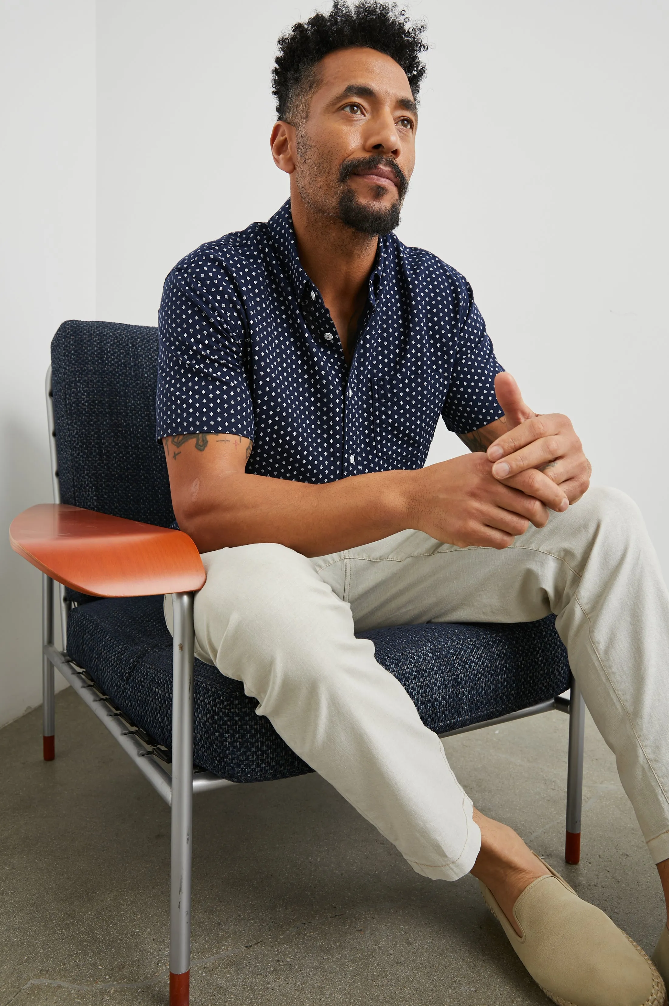 FAIRFAX SHIRT - POLYGON MICRO NAVY sold by Rails product image thumbnail 4