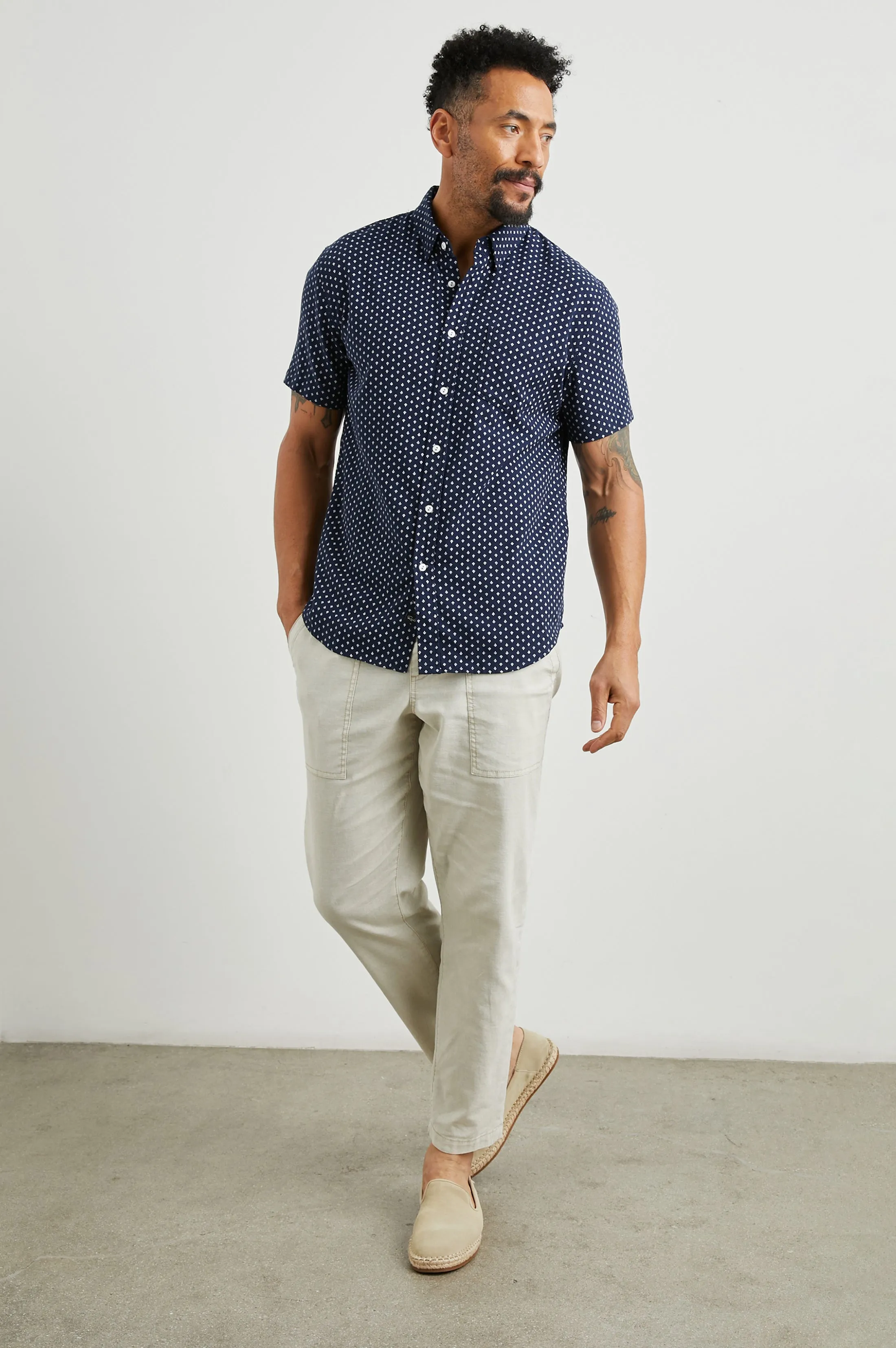 FAIRFAX SHIRT - POLYGON MICRO NAVY sold by Rails product image thumbnail 3