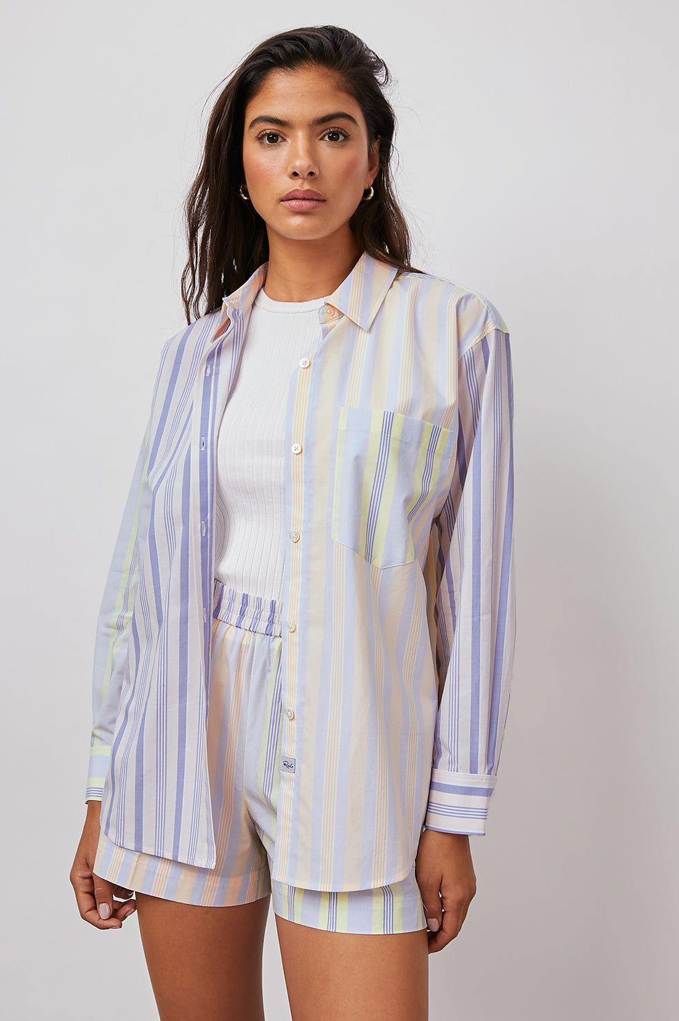 ARLO SHIRT - CITRUS MIXED STRIPE sold by Rails