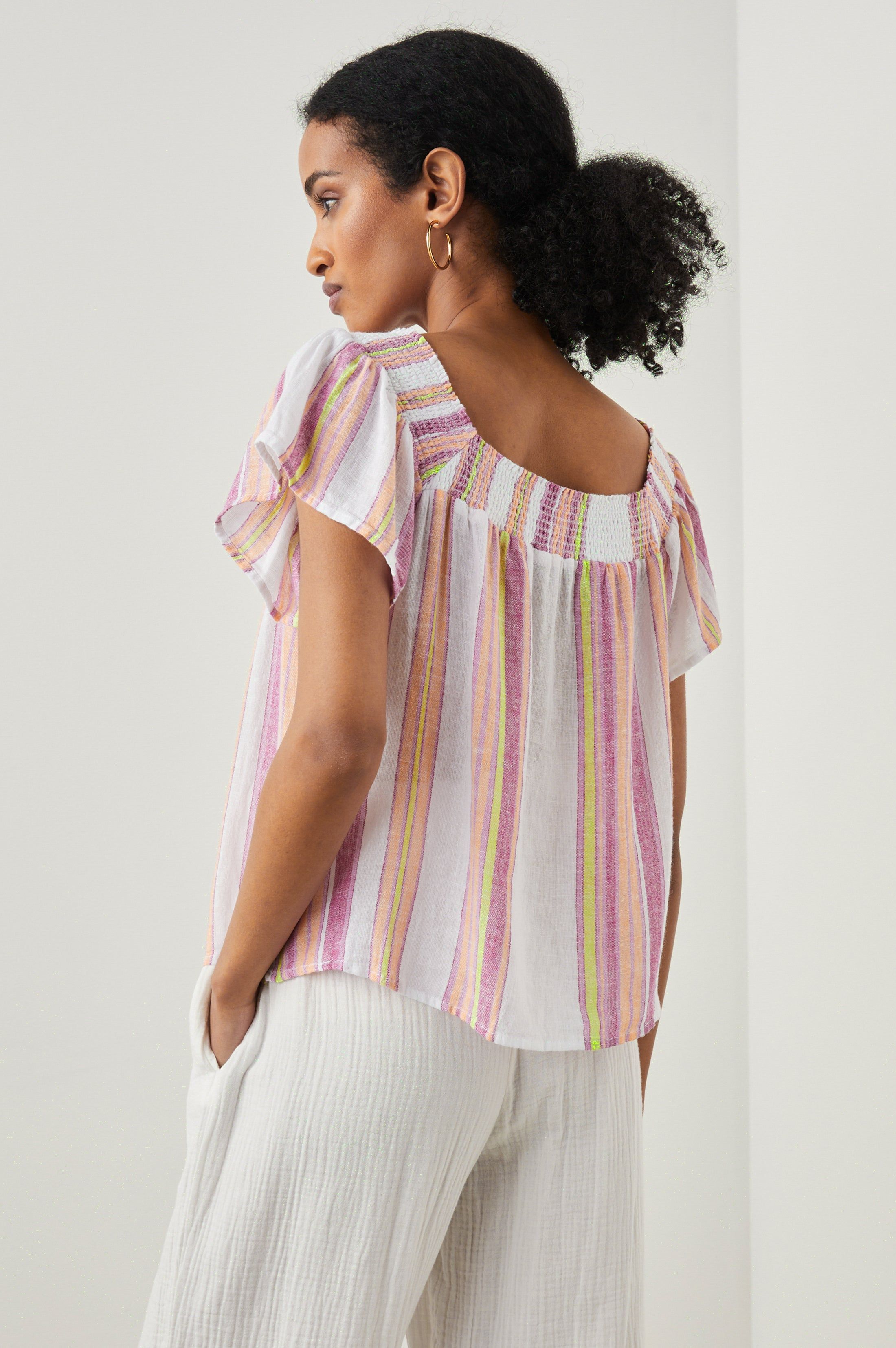 SONORA TOP - HIBISCUS STRIPE sold by Rails product image thumbnail 4
