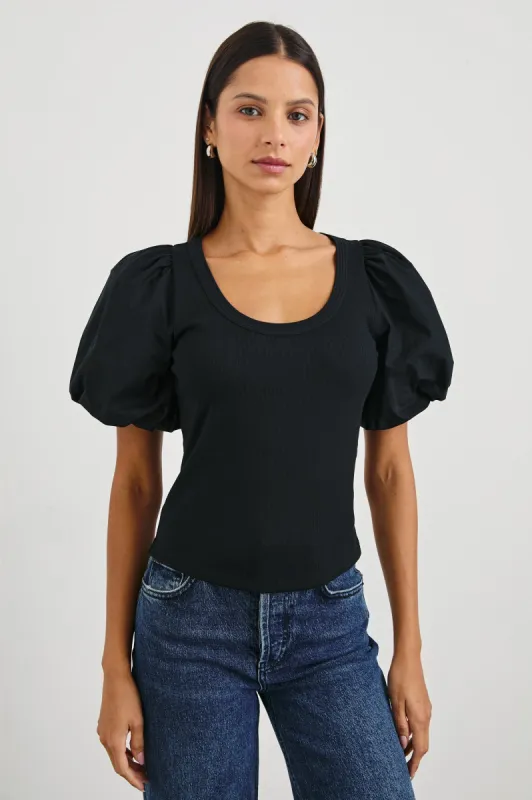 HALLIE TOP - BLACK sold by Rails