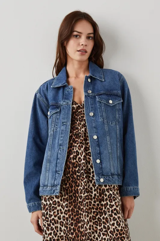 GROVE BOYFRIEND TRUCKER JACKET - INDIGO HAZE sold by Rails