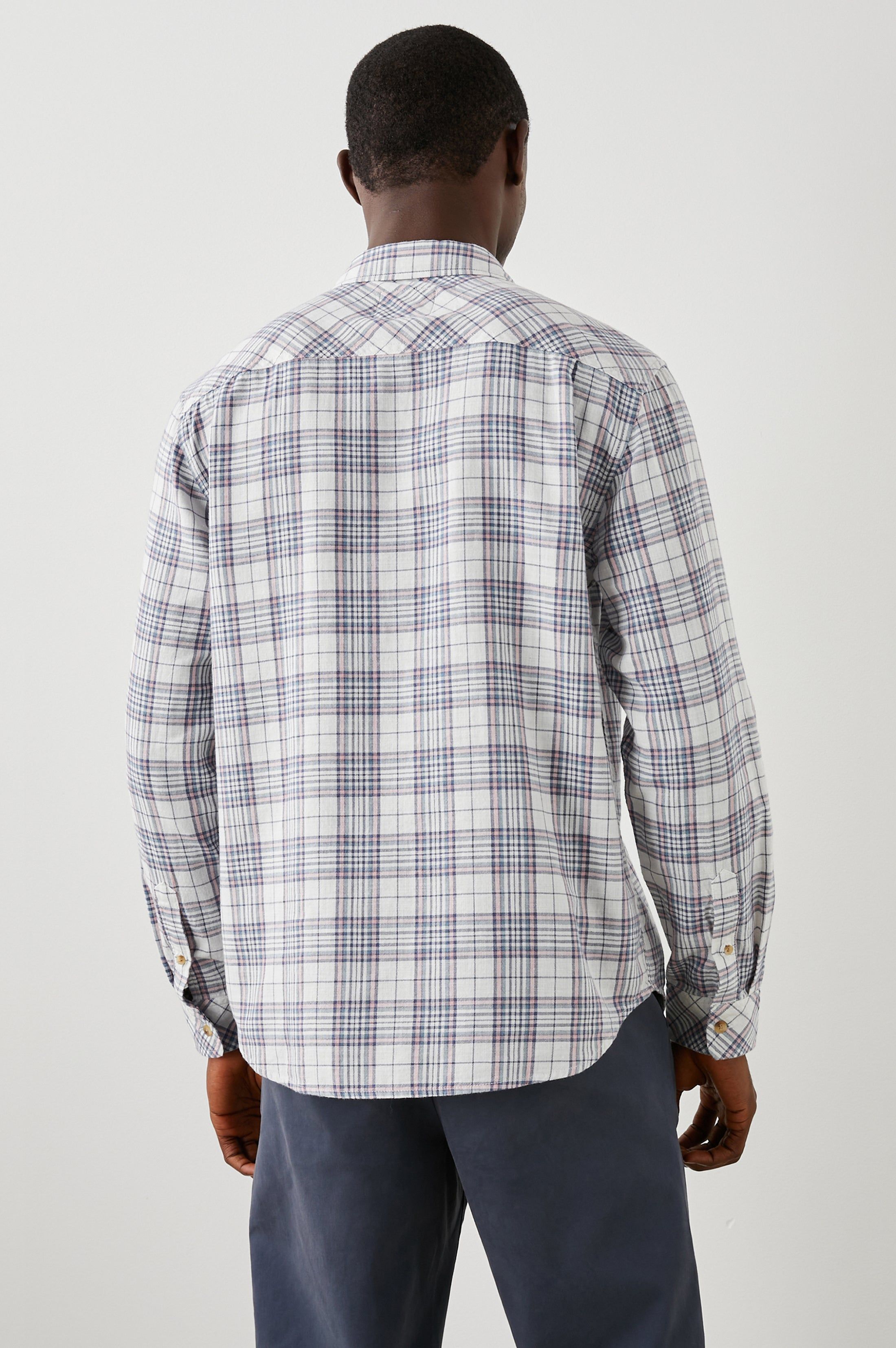 WYATT SHIRT - MELON NAVY WHITE MELANGE sold by Rails product image thumbnail 7