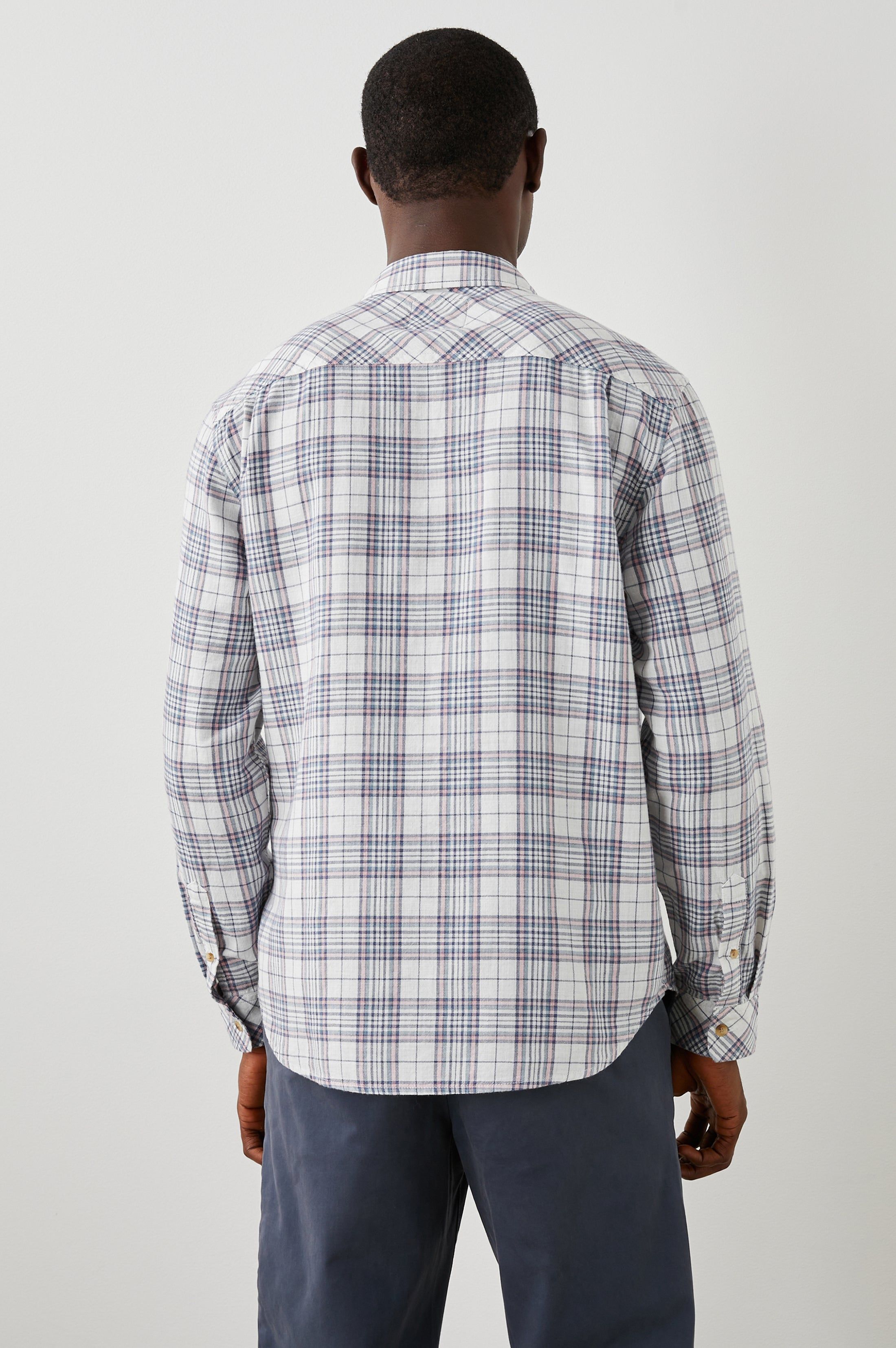 WYATT SHIRT - MELON NAVY WHITE MELANGE sold by Rails product image thumbnail 8