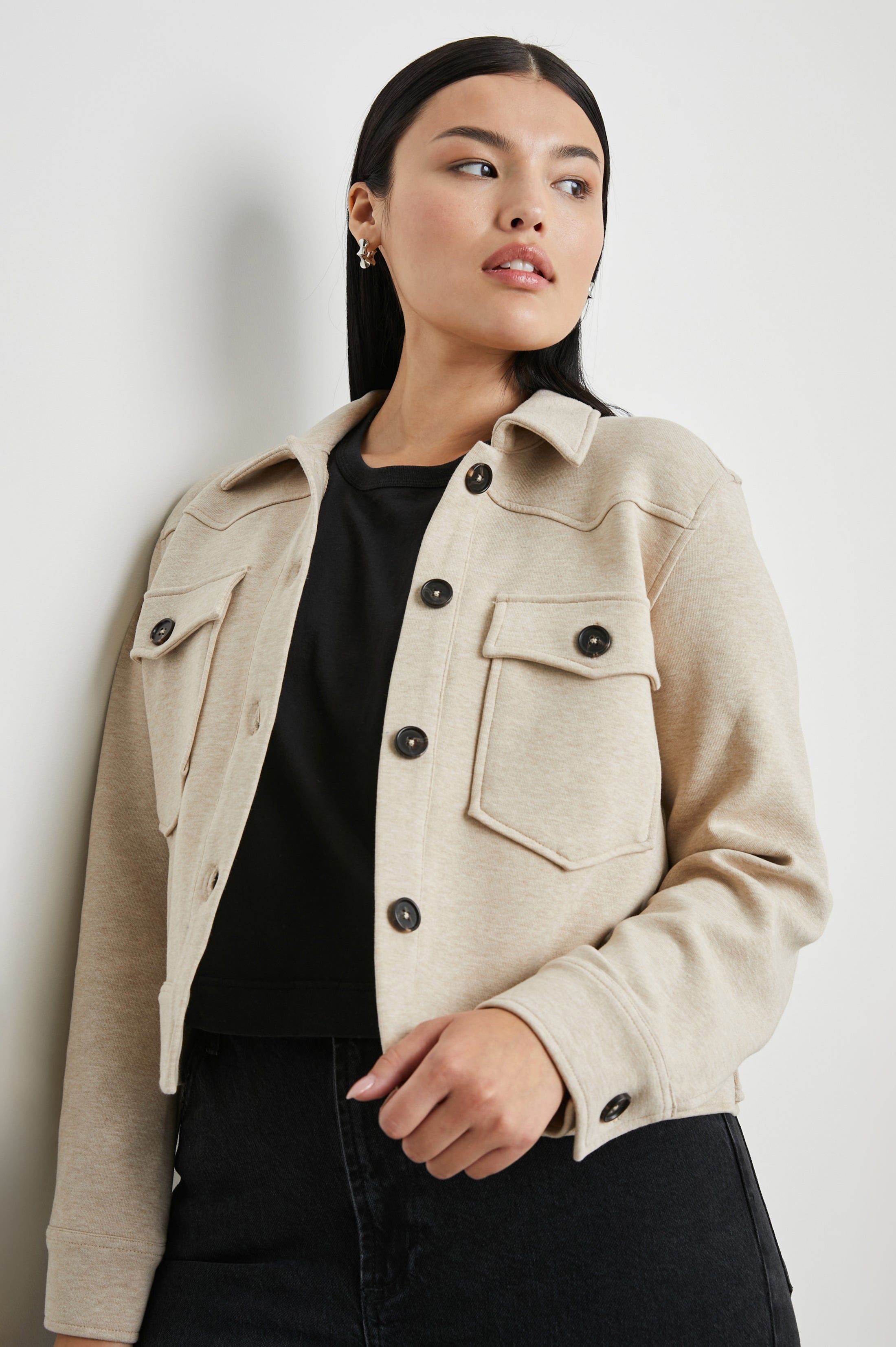 EASTON JACKET - HEATHER OATMEAL sold by Rails product image thumbnail 7