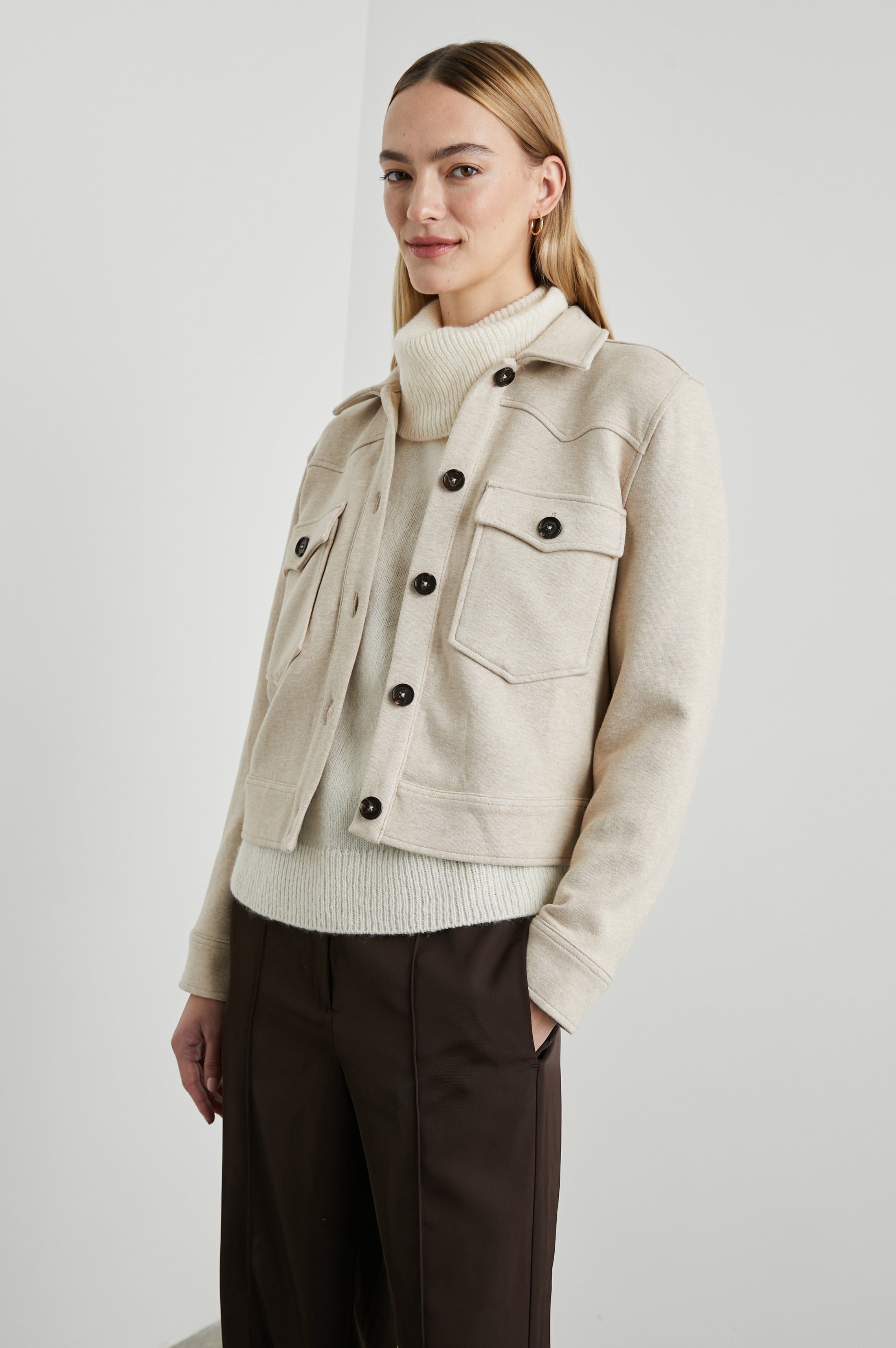 EASTON JACKET - HEATHER OATMEAL sold by Rails product image thumbnail 5