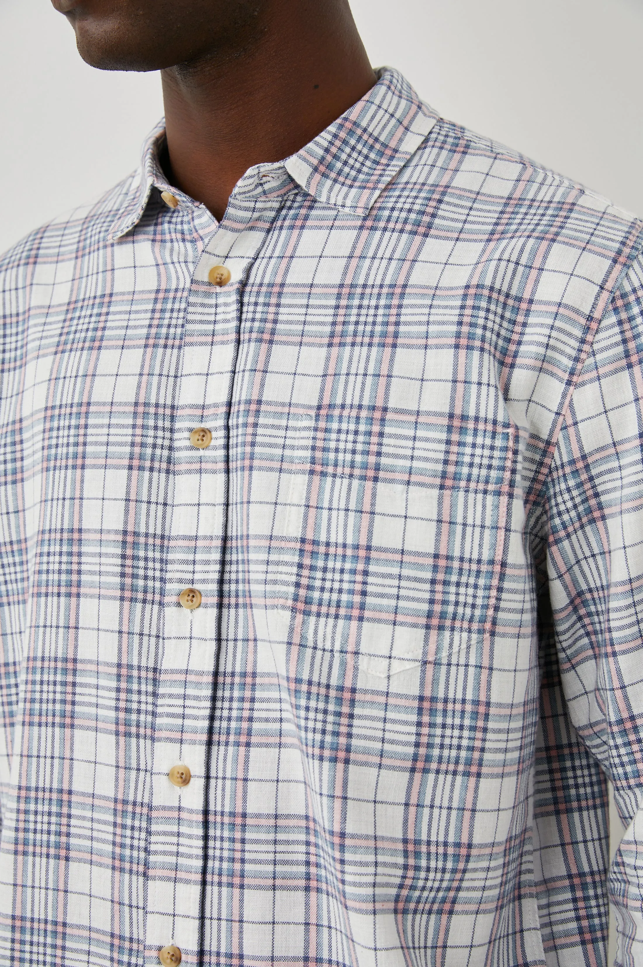 WYATT SHIRT - MELON NAVY WHITE MELANGE sold by Rails product image thumbnail 2