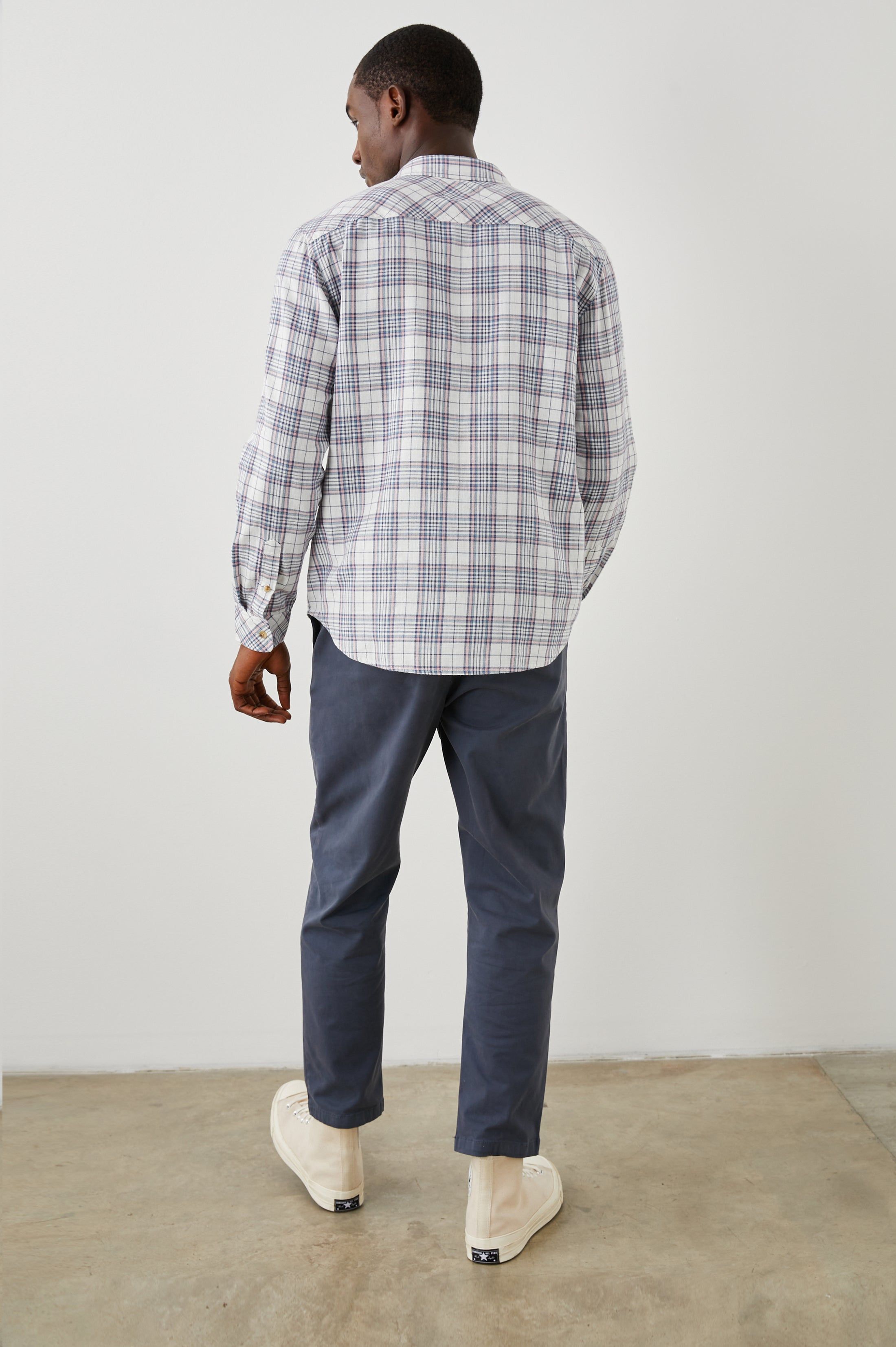 WYATT SHIRT - MELON NAVY WHITE MELANGE sold by Rails product image thumbnail 6
