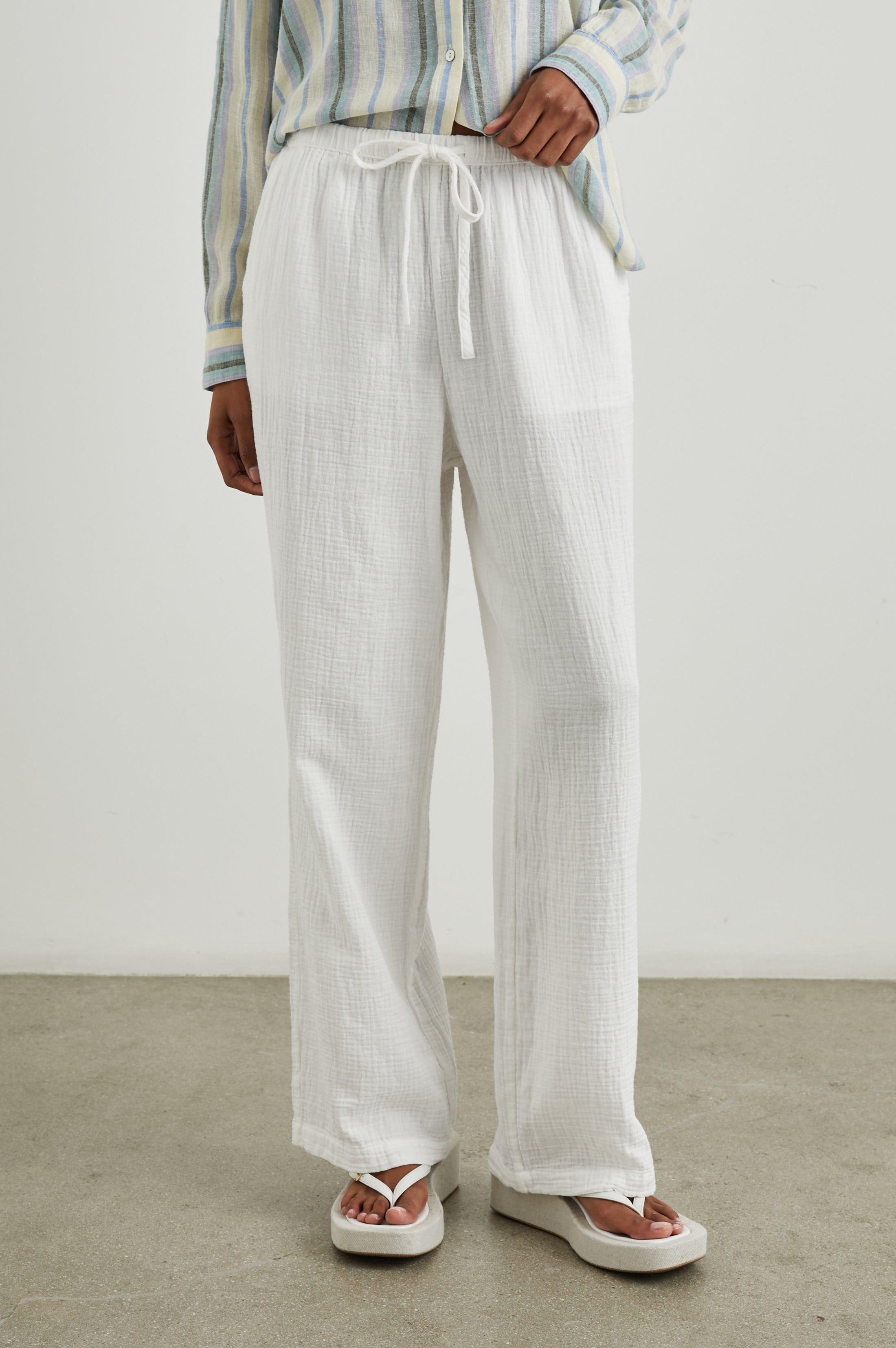 EMMIE PANT - WHITE GAUZE sold by Rails
