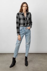 DYLAN SHIRT - BLACK SKY IVORY sold by Rails