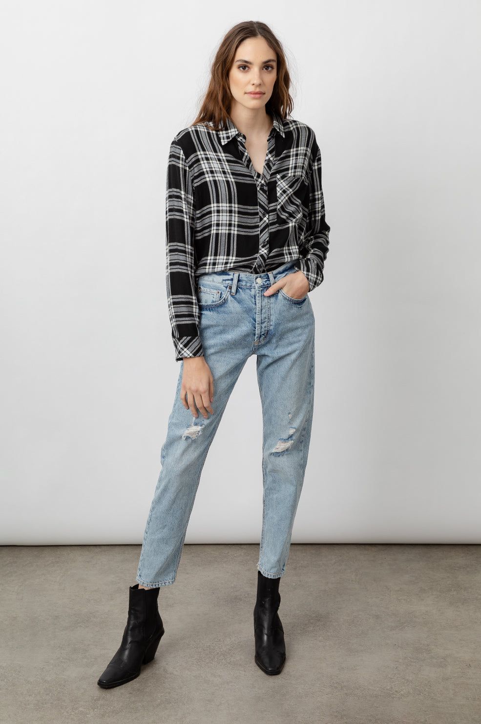 DYLAN SHIRT - BLACK SKY IVORY sold by Rails product image thumbnail 4