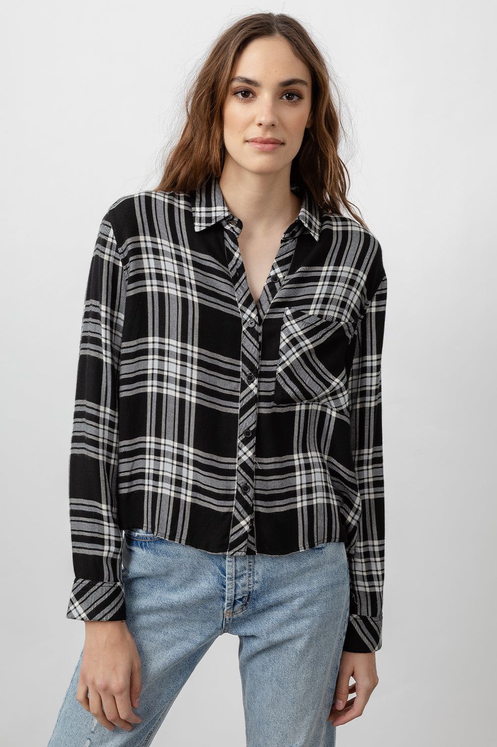 DYLAN SHIRT - BLACK SKY IVORY sold by Rails