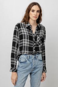 DYLAN SHIRT - BLACK SKY IVORY sold by Rails