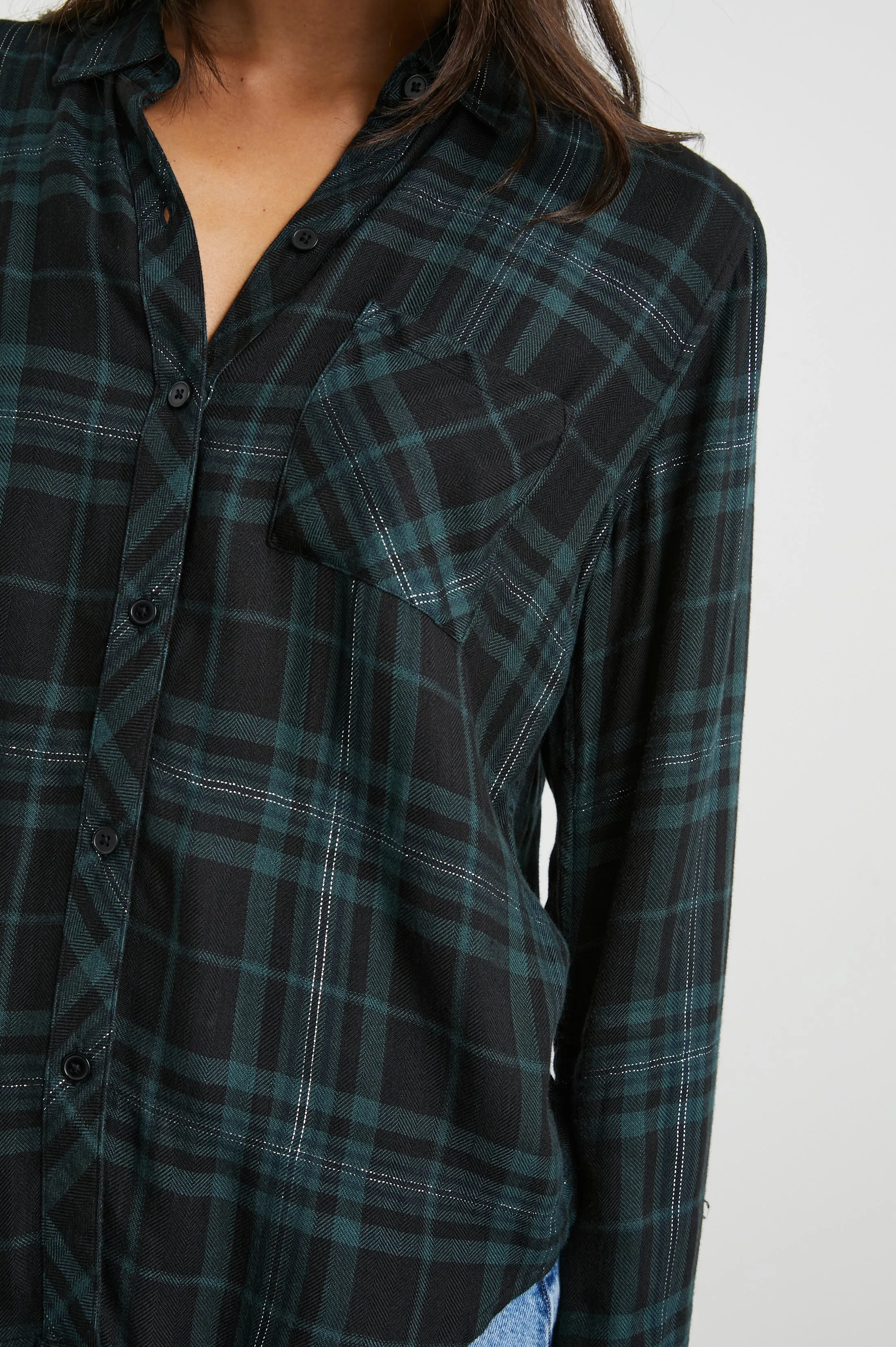 HUNTER SHIRT - FOREST SLATE TINSEL sold by Rails