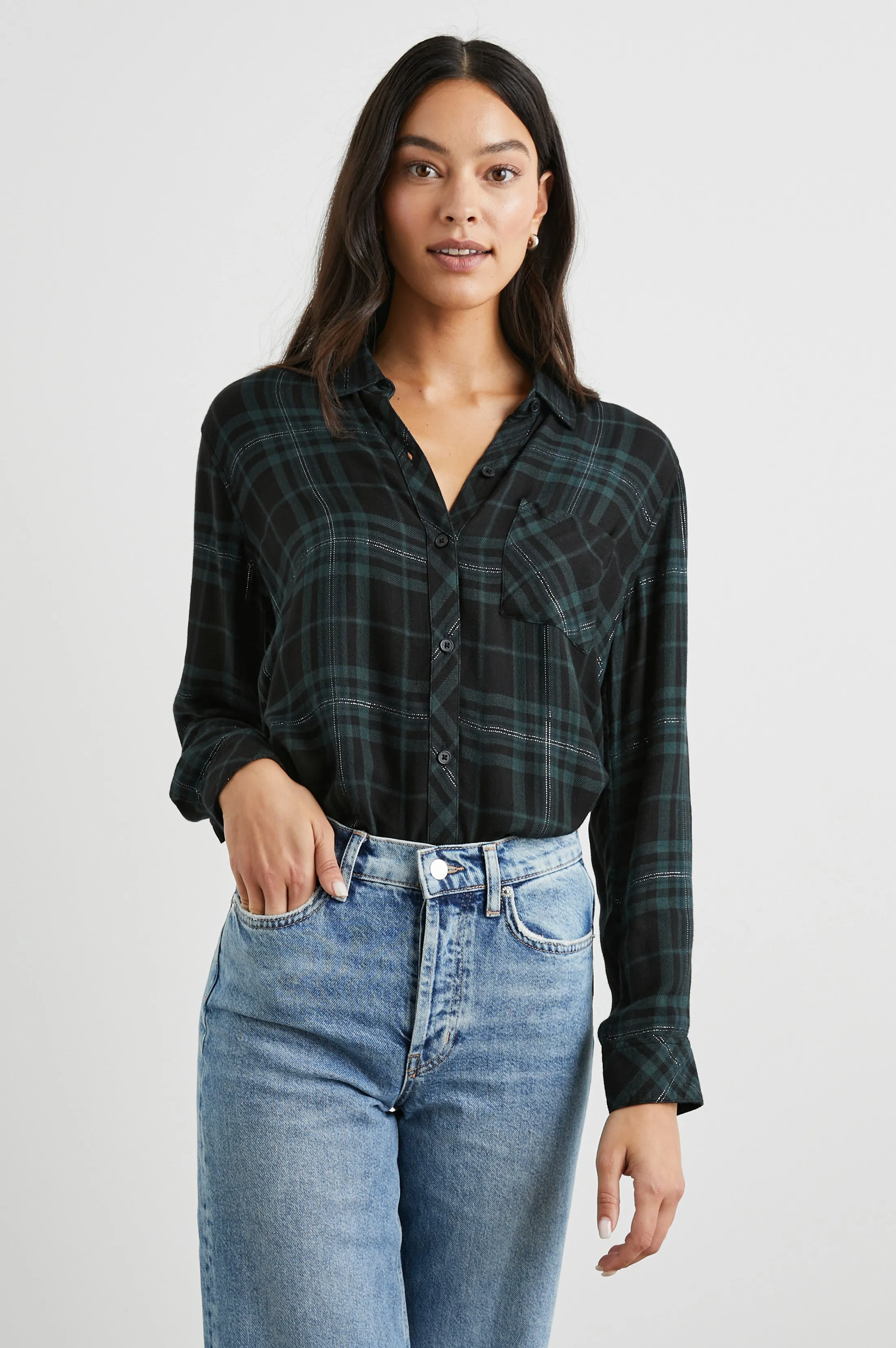 HUNTER SHIRT - FOREST SLATE TINSEL sold by Rails product image thumbnail 3