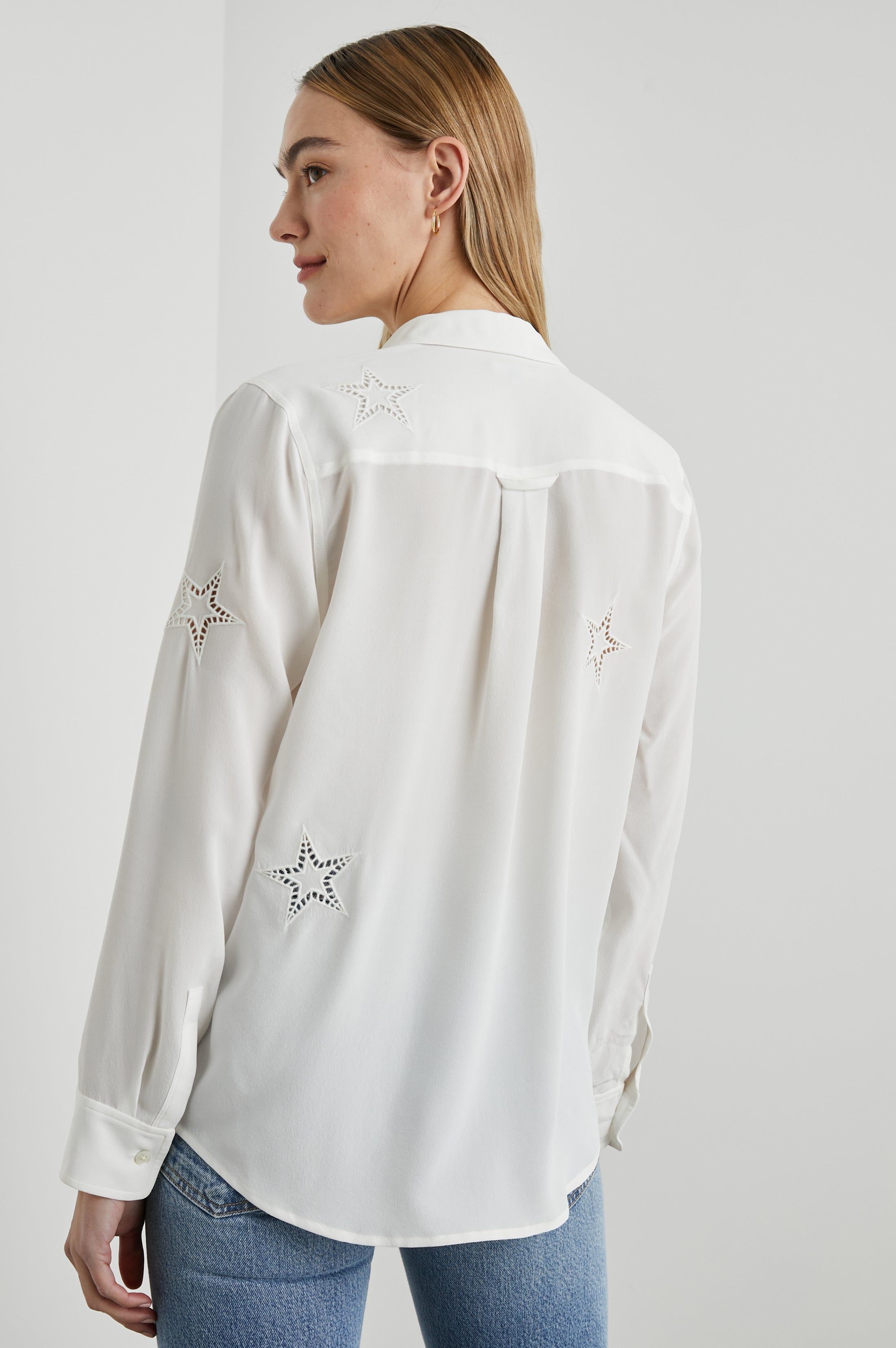 KATE SHIRT - IVORY EYELET STARS sold by Rails product image thumbnail 5