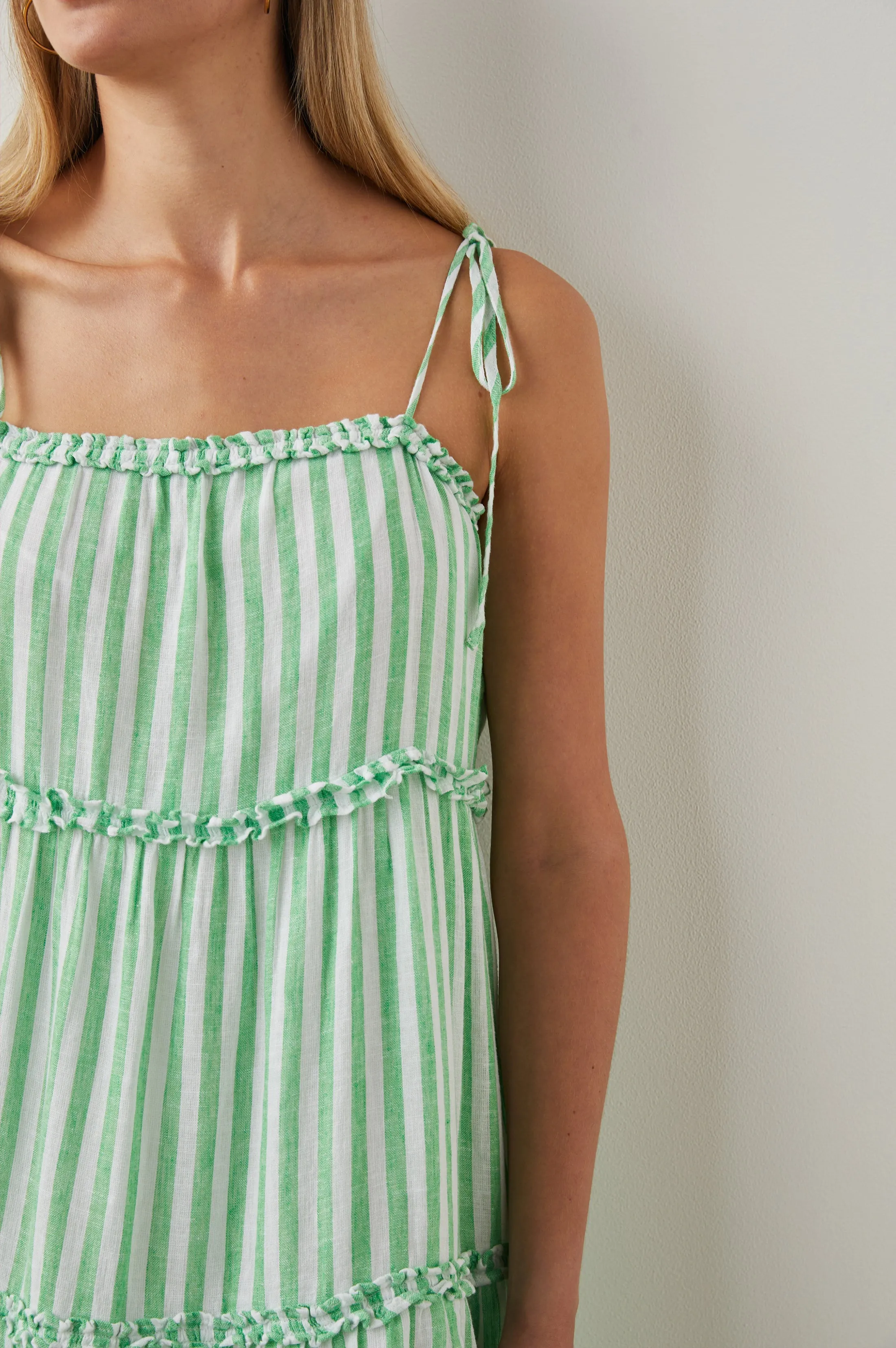 CARALYN DRESS - CAYMAN GREEN STRIPE sold by Rails product image thumbnail 2