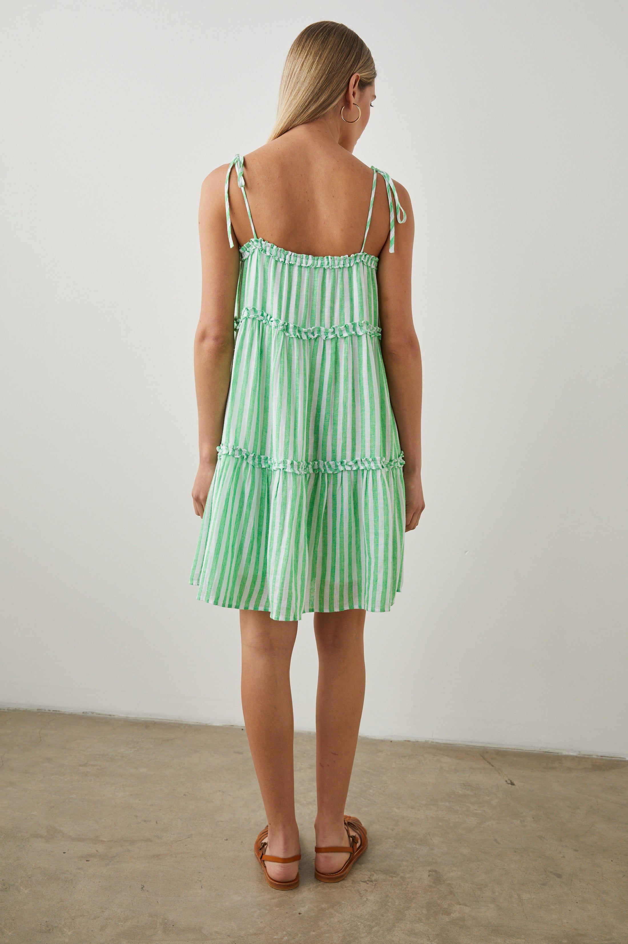 CARALYN DRESS - CAYMAN GREEN STRIPE sold by Rails product image thumbnail 4