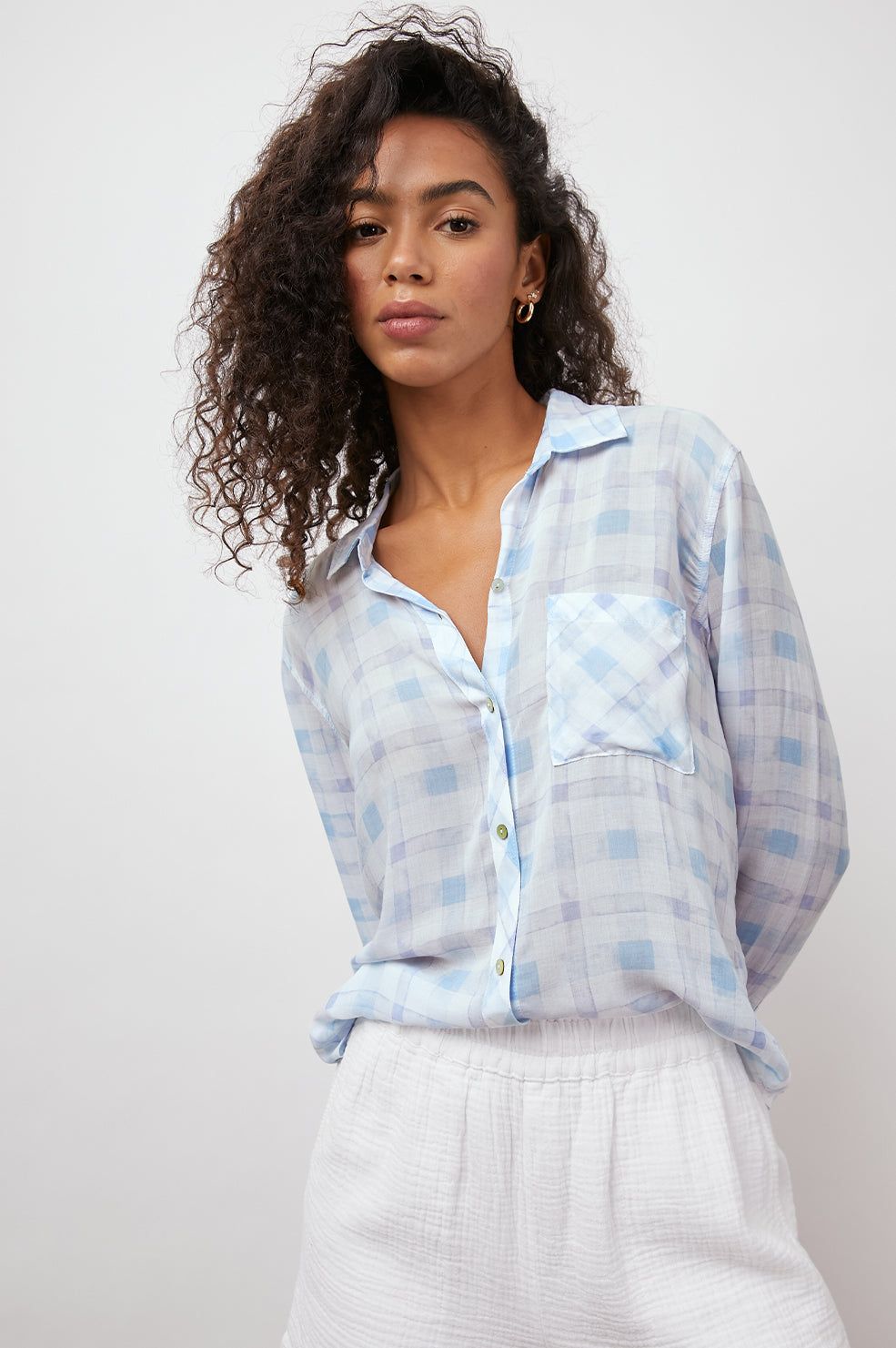 JOSEPHINE SHIRT - BLUE SKY PLAID sold by Rails