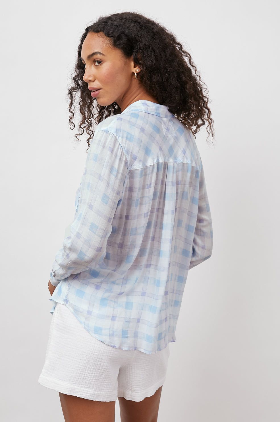 JOSEPHINE SHIRT - BLUE SKY PLAID sold by Rails product image thumbnail 4