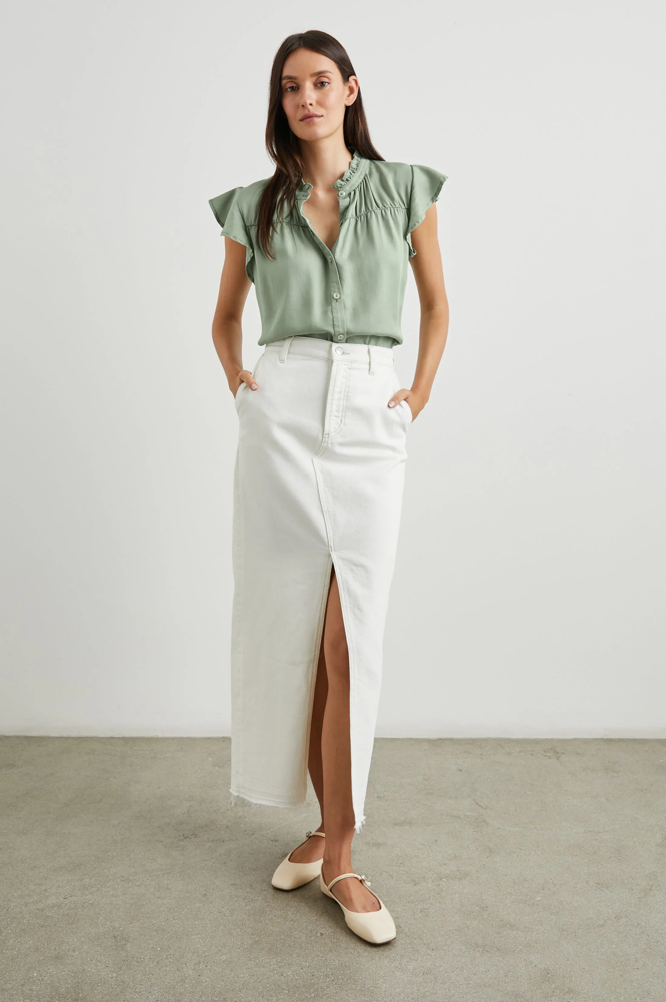 RUTHIE TOP - SAGE DENIM sold by Rails product image thumbnail 4