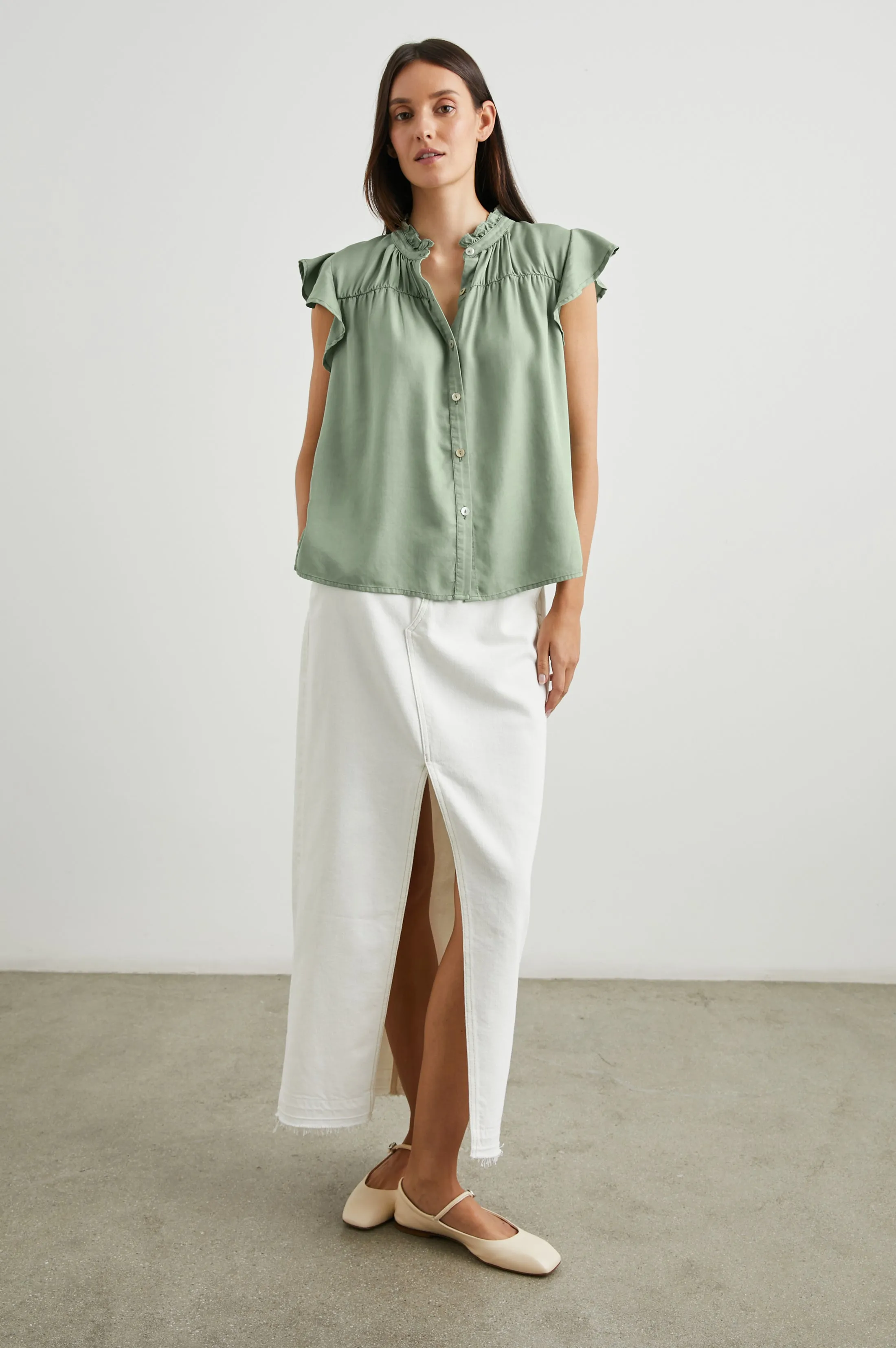 RUTHIE TOP - SAGE DENIM sold by Rails product image thumbnail 5