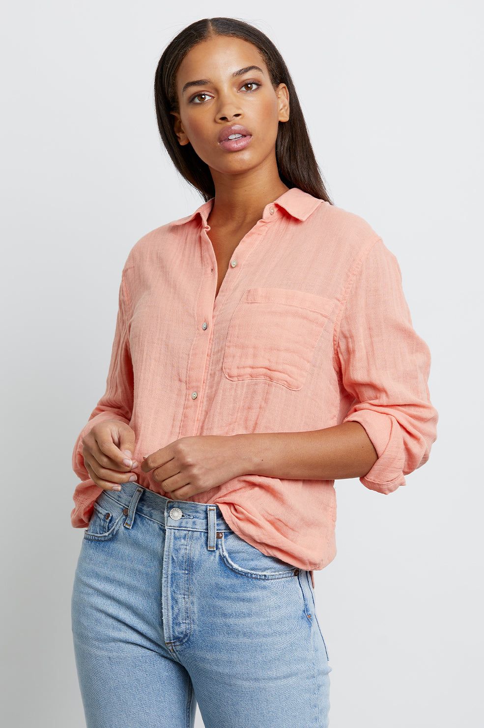 ELLIS SHIRT - PEACH sold by Rails