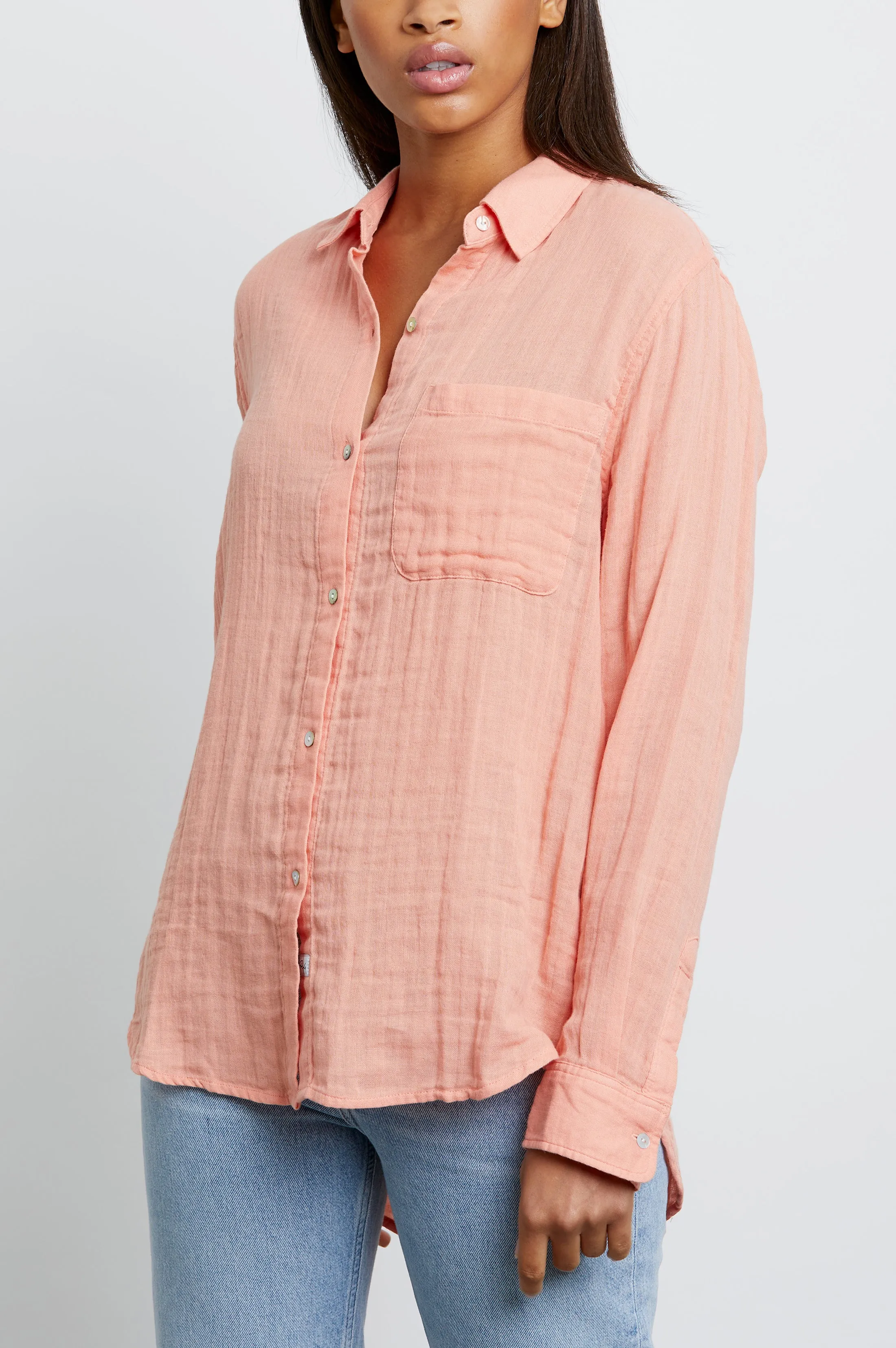 ELLIS SHIRT - PEACH sold by Rails product image thumbnail 3
