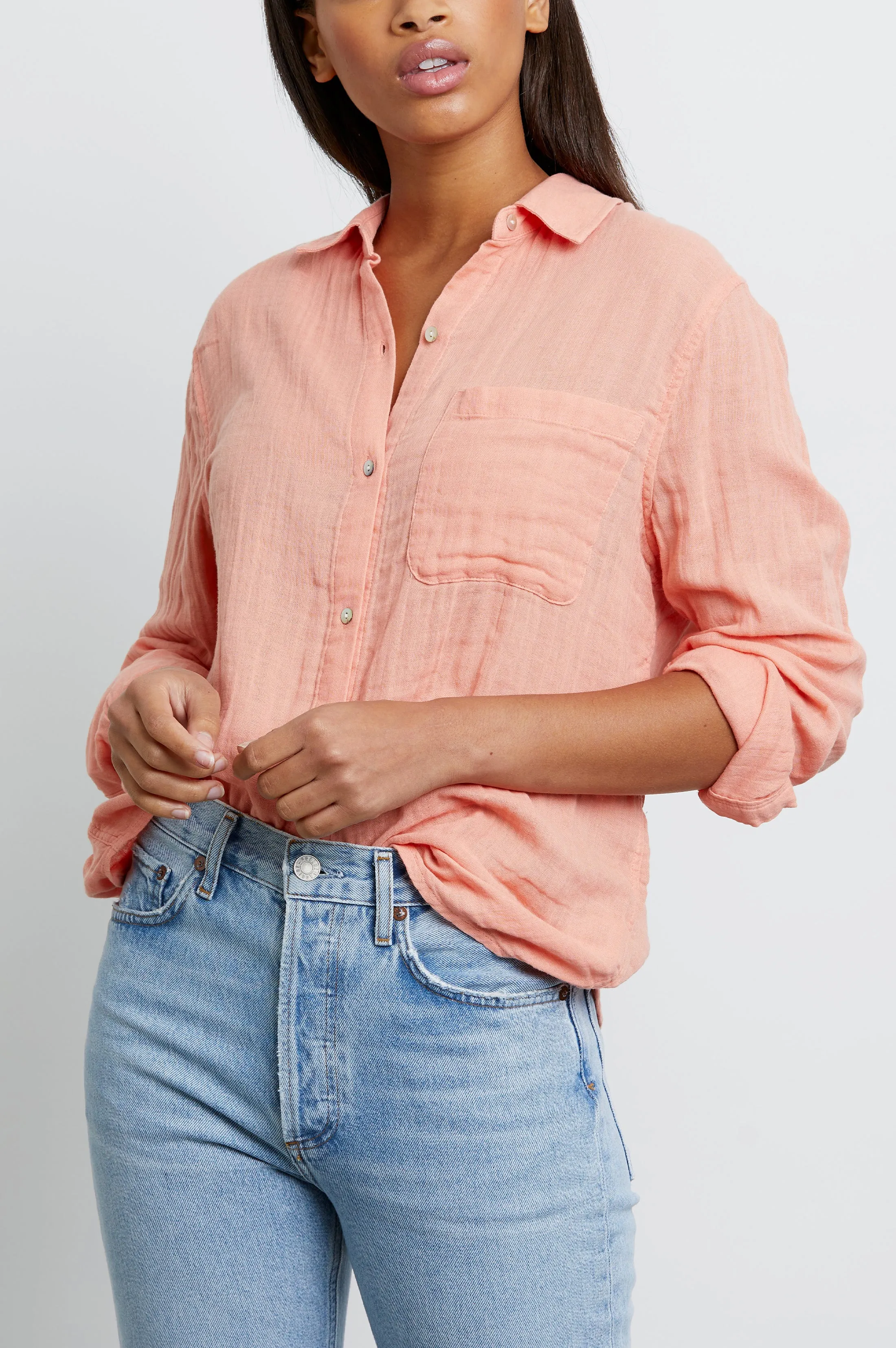 ELLIS SHIRT - PEACH sold by Rails product image thumbnail 2