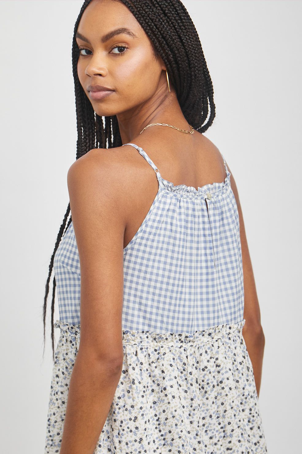 DORA DRESS - FLORAL GINGHAM MIX sold by Rails product image thumbnail 2