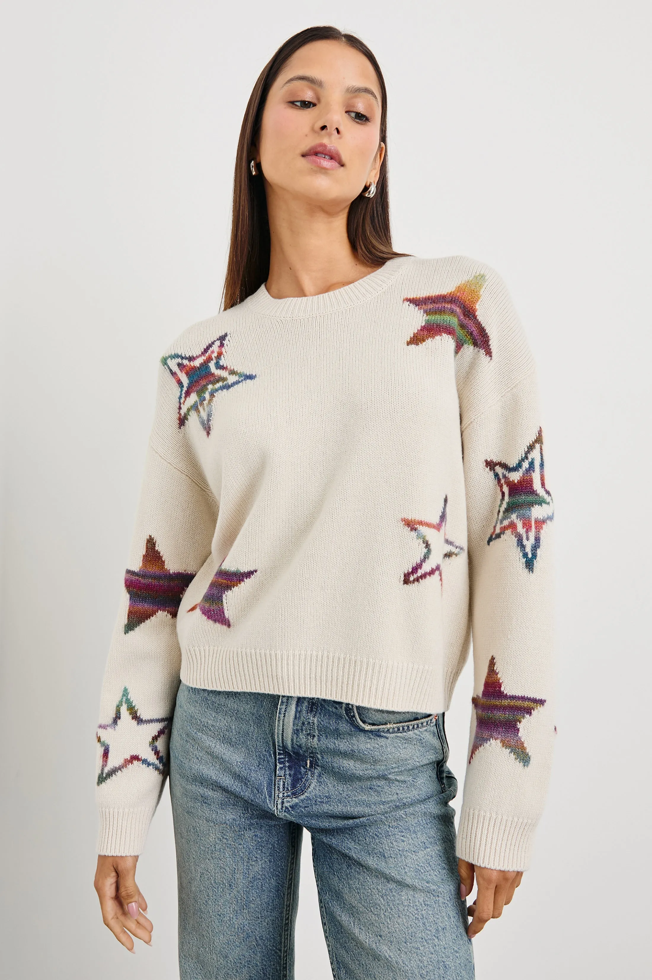 PERCI SWEATER - IVORY RAINBOW MULTI STARS sold by Rails product image thumbnail 4