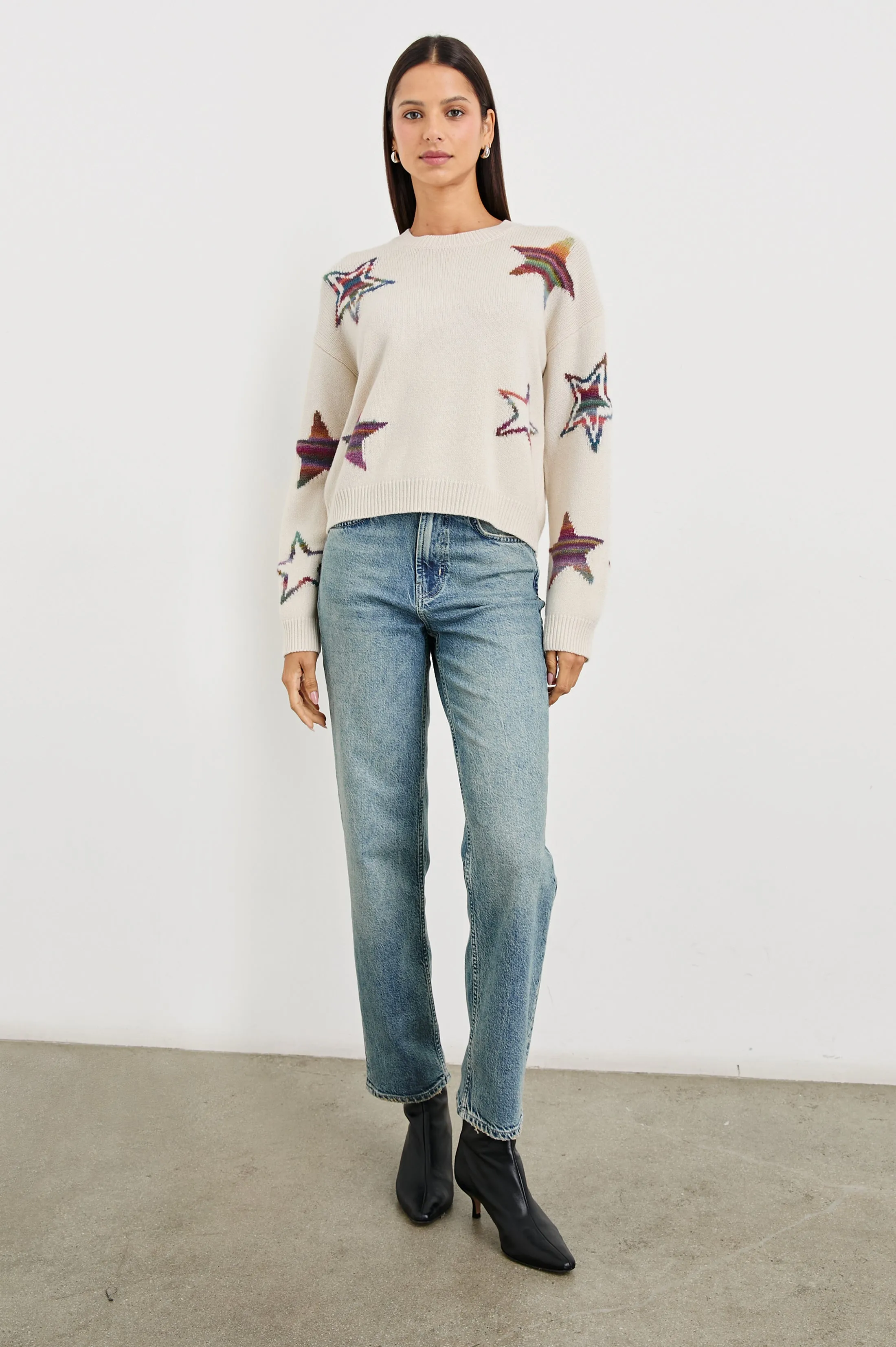 PERCI SWEATER - IVORY RAINBOW MULTI STARS sold by Rails product image thumbnail 3