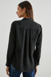 KATE SHIRT - BLACK EYELET STARS sold by Rails