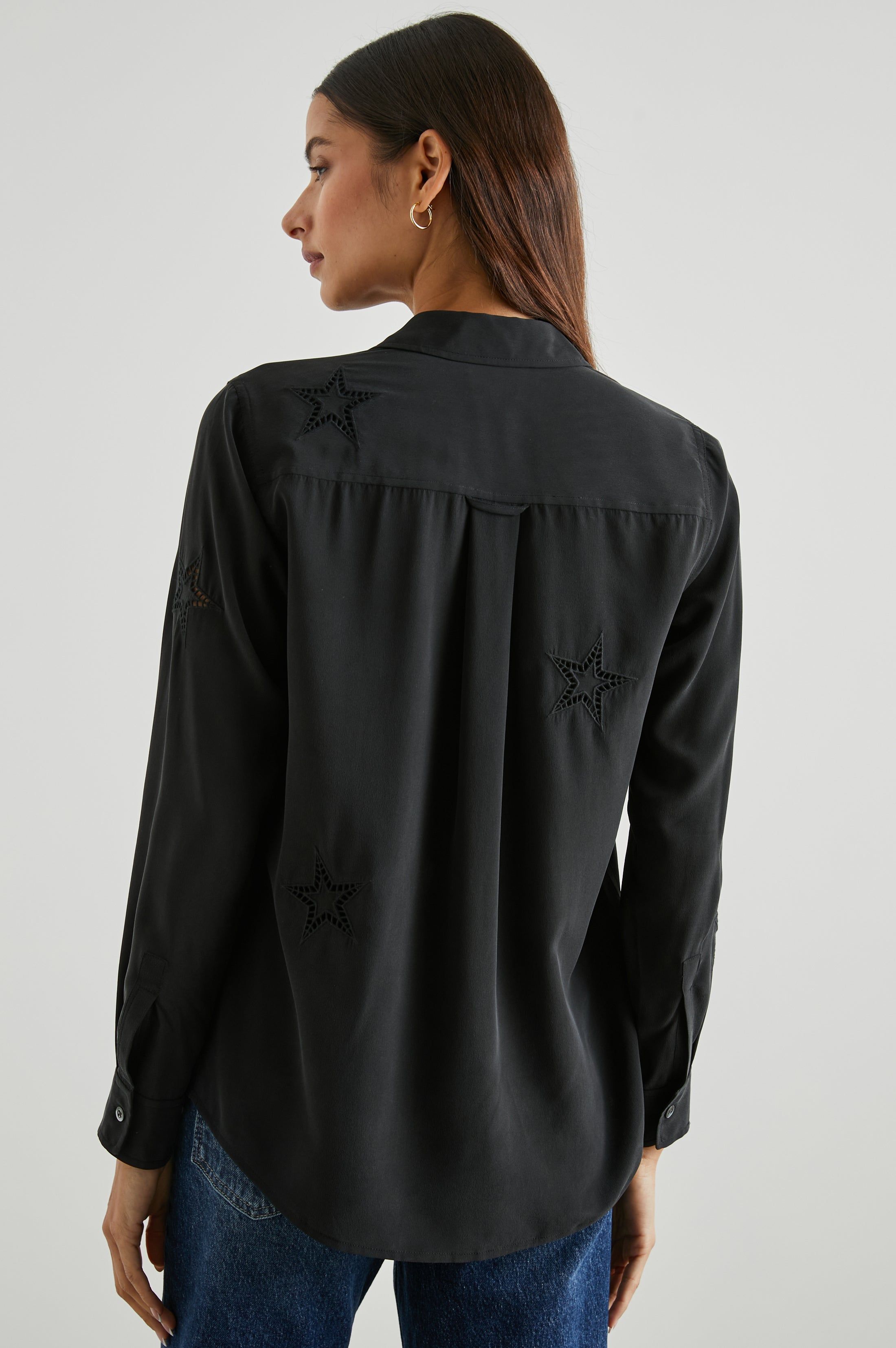 KATE SHIRT - BLACK EYELET STARS sold by Rails product image thumbnail 5