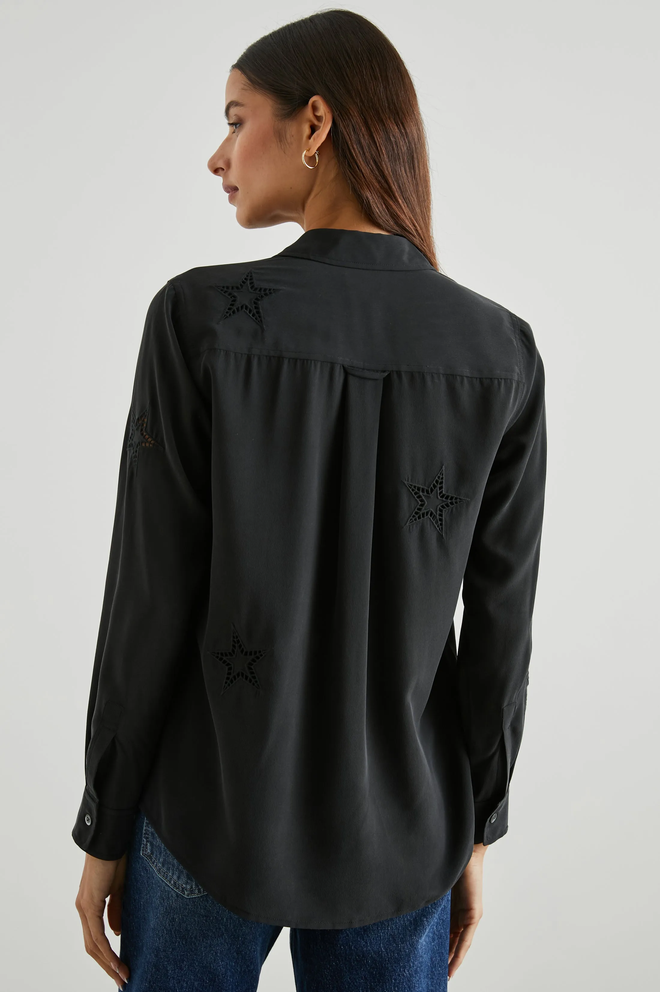 KATE SHIRT - BLACK EYELET STARS sold by Rails product image thumbnail 5