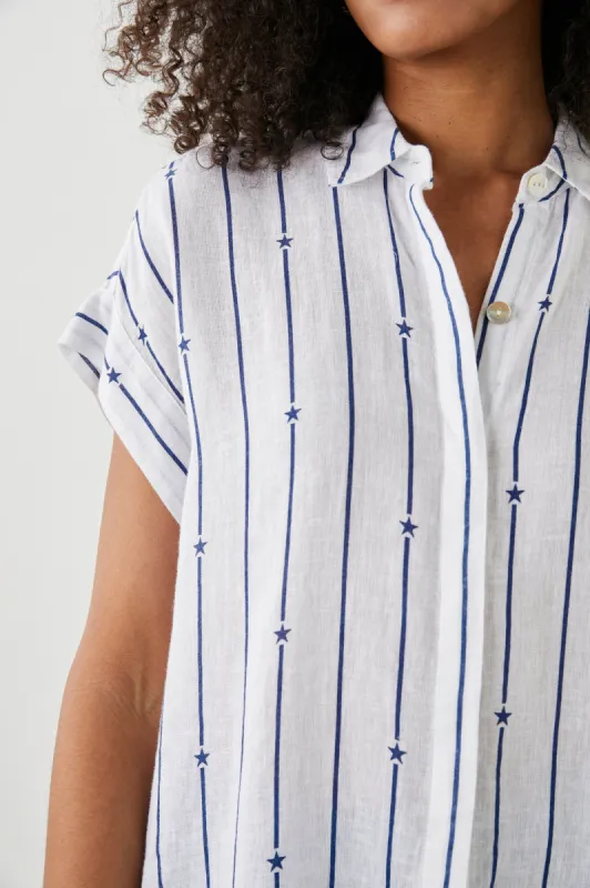 JAMIE SHIRT - NAVY STAR STRIPE sold by Rails