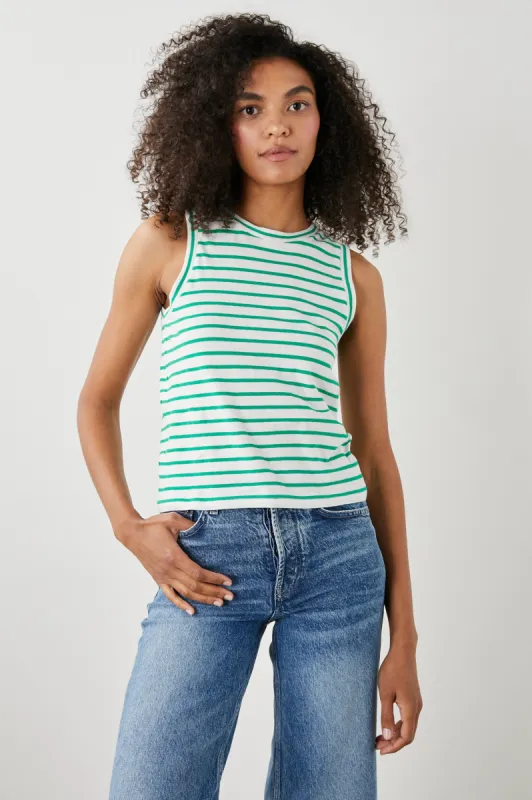 THE RACER TANK - SAILOR STRIPE GREEN sold by Rails