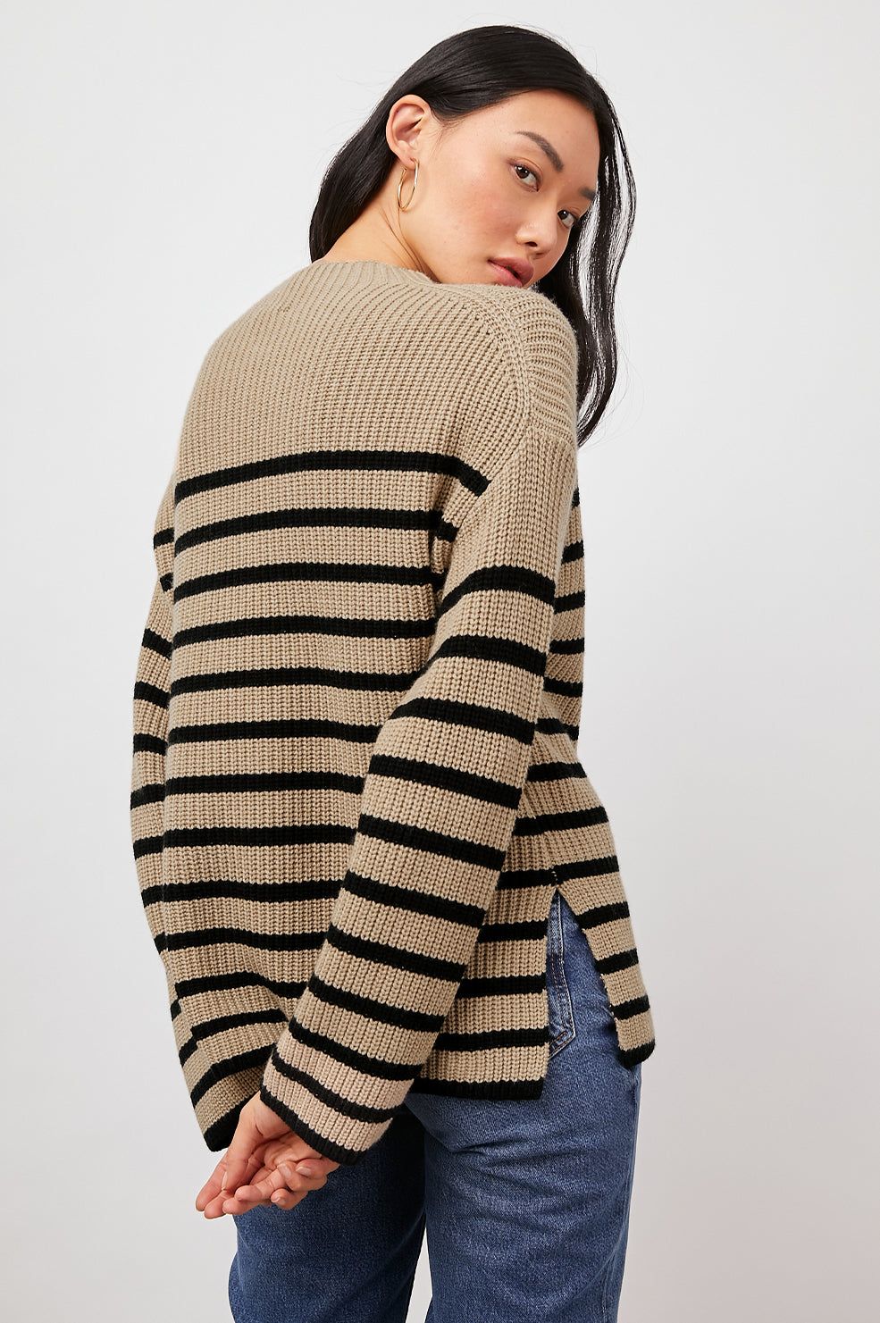 CLAUDIA SWEATER - CAMEL EBONY STRIPE sold by Rails product image thumbnail 5