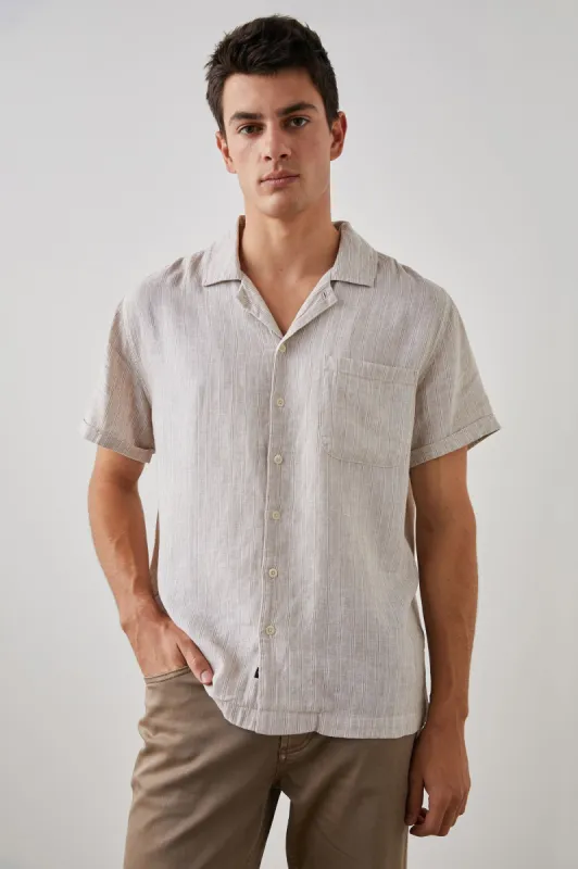 WAIMEA SHIRT - IVORY TOAST STRIPE made by Rails