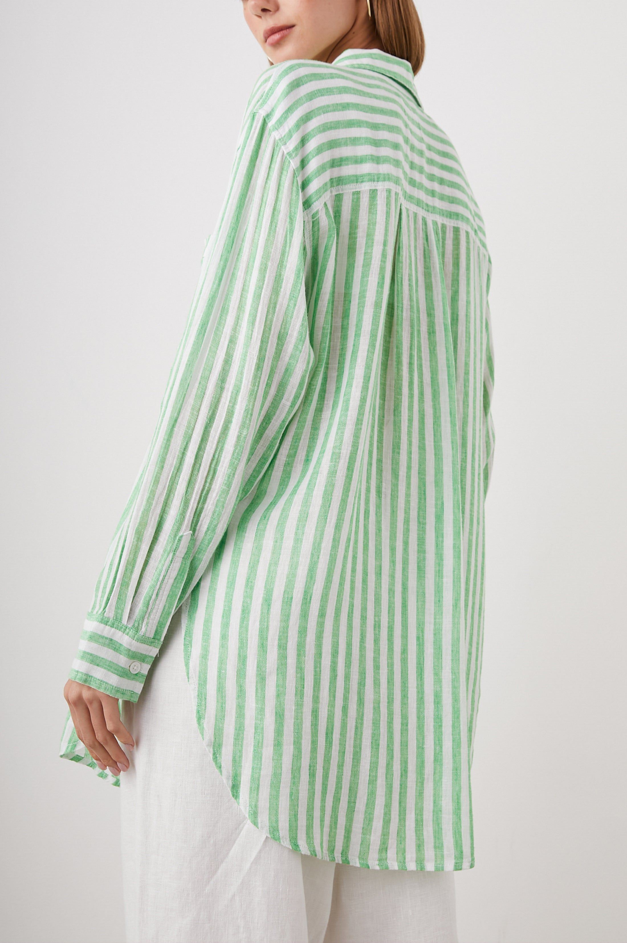 JAYLIN SHIRT - CAYMAN GREEN STRIPE sold by Rails product image thumbnail 4