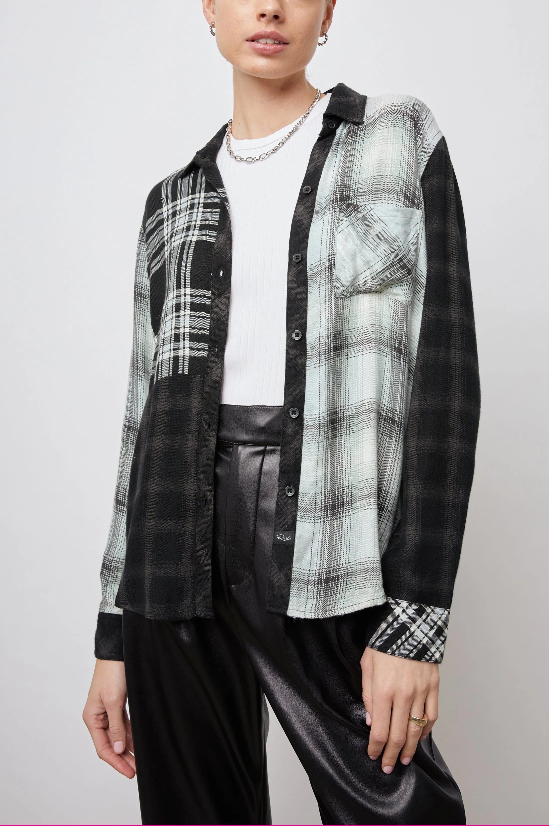 HUNTER SHIRT - MIXED ONYX PLAID sold by Rails