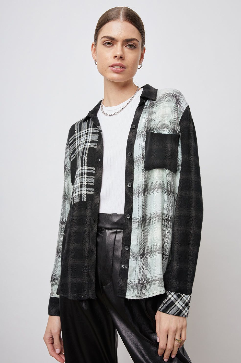 HUNTER SHIRT - MIXED ONYX PLAID sold by Rails product image thumbnail 4