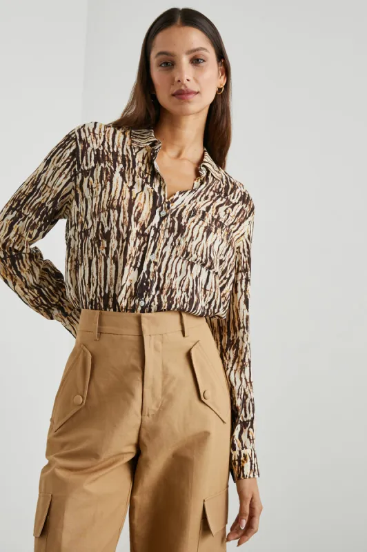 JOSEPHINE SHIRT - NEUTRAL IKAT sold by Rails