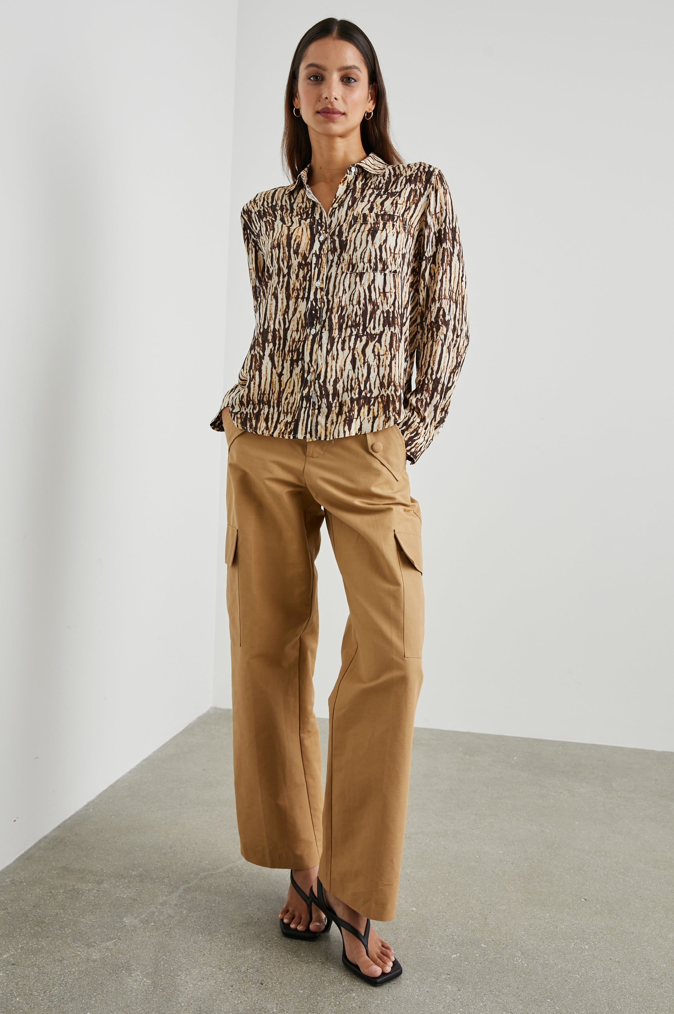 JOSEPHINE SHIRT - NEUTRAL IKAT sold by Rails product image thumbnail 3