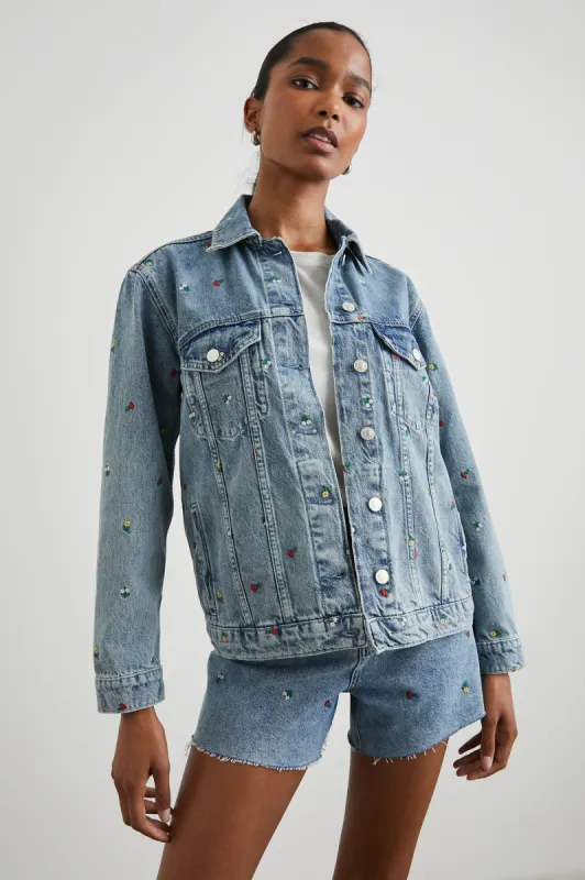 GROVE BOYFRIEND TRUCKER JACKET - FLOWER FIELD sold by Rails