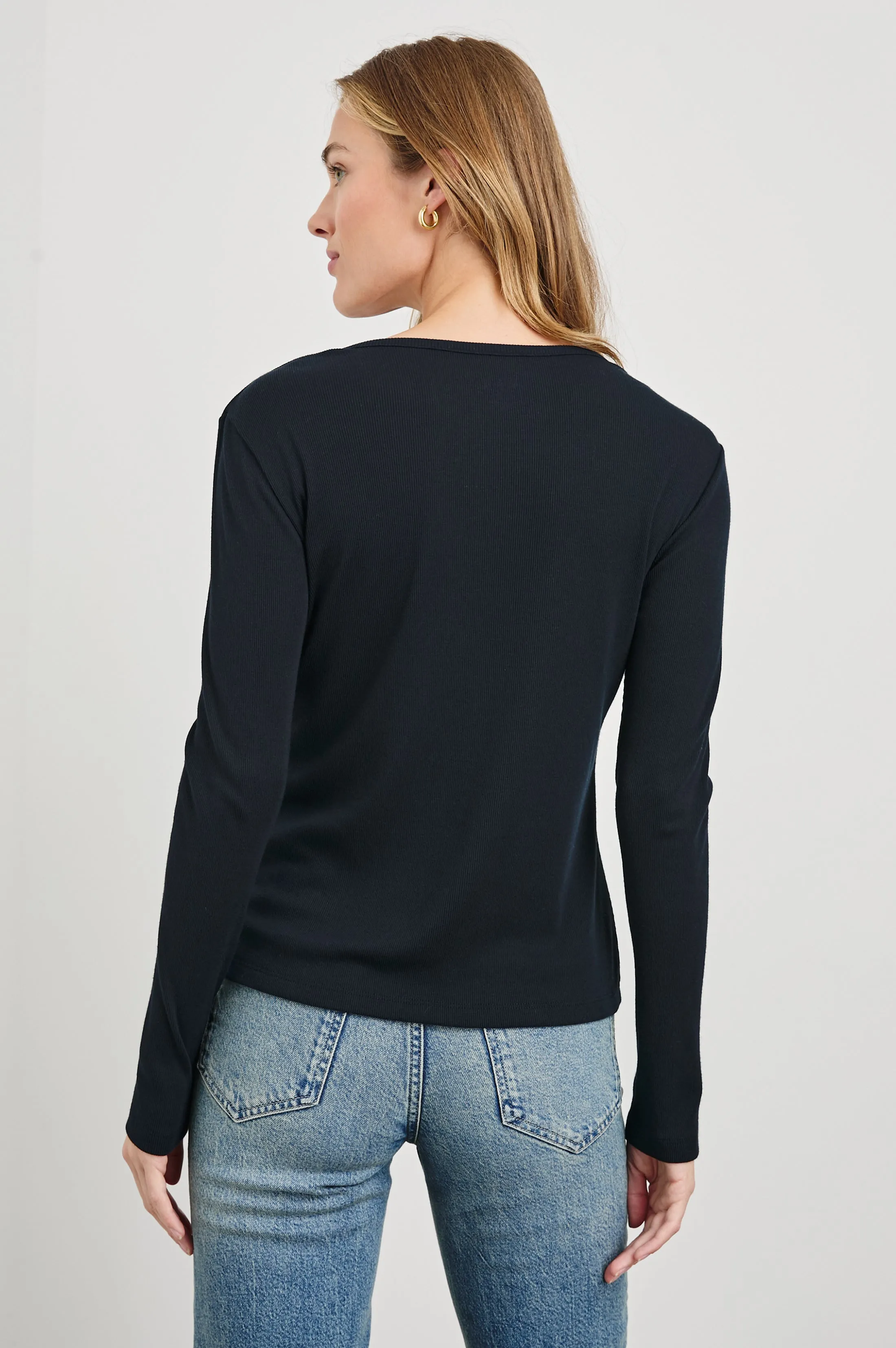 ESSENTIAL HENLEY - BLACK sold by Rails product image thumbnail 5