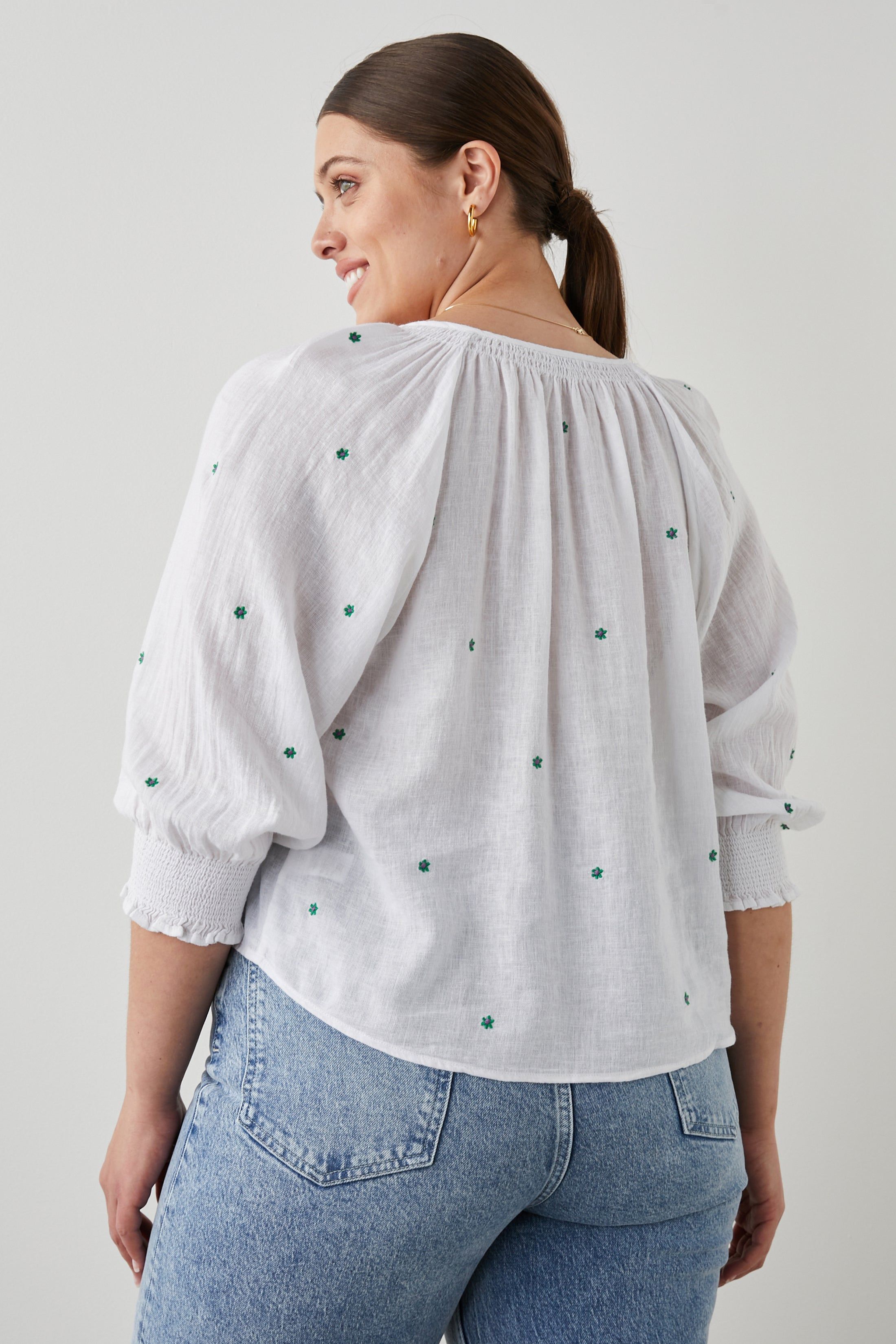 MARIAH TOP - GREEN DAISY EMBROIDERY sold by Rails product image thumbnail 10
