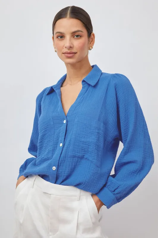 LAUREN SHIRT - PALACE BLUE sold by Rails