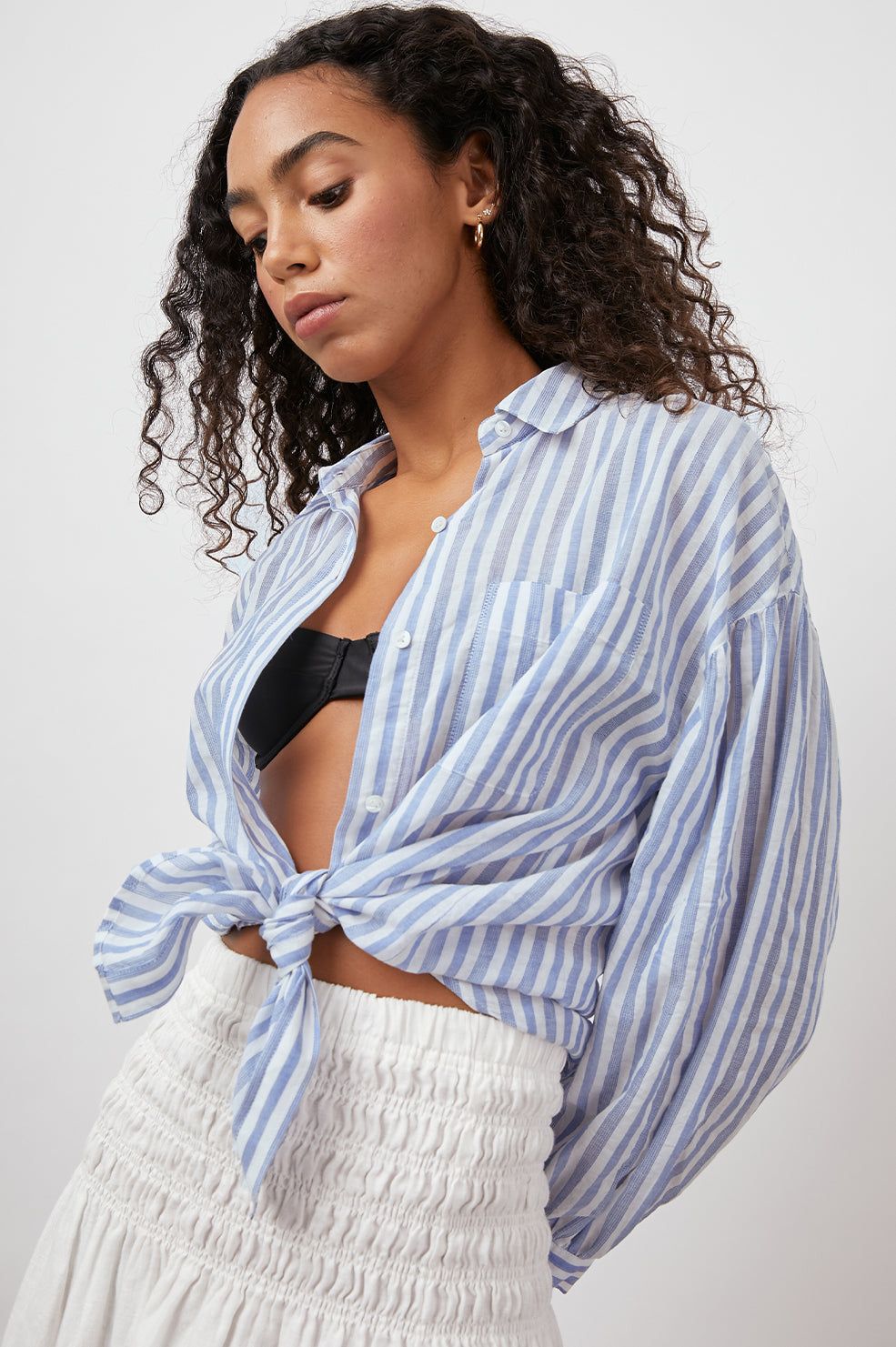 JANAE SHIRT - LIGHTHOUSE STRIPE sold by Rails