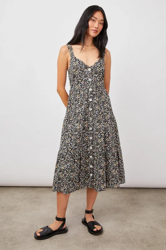 VIOLET DRESS - BLACK MINI FLORAL sold by Rails